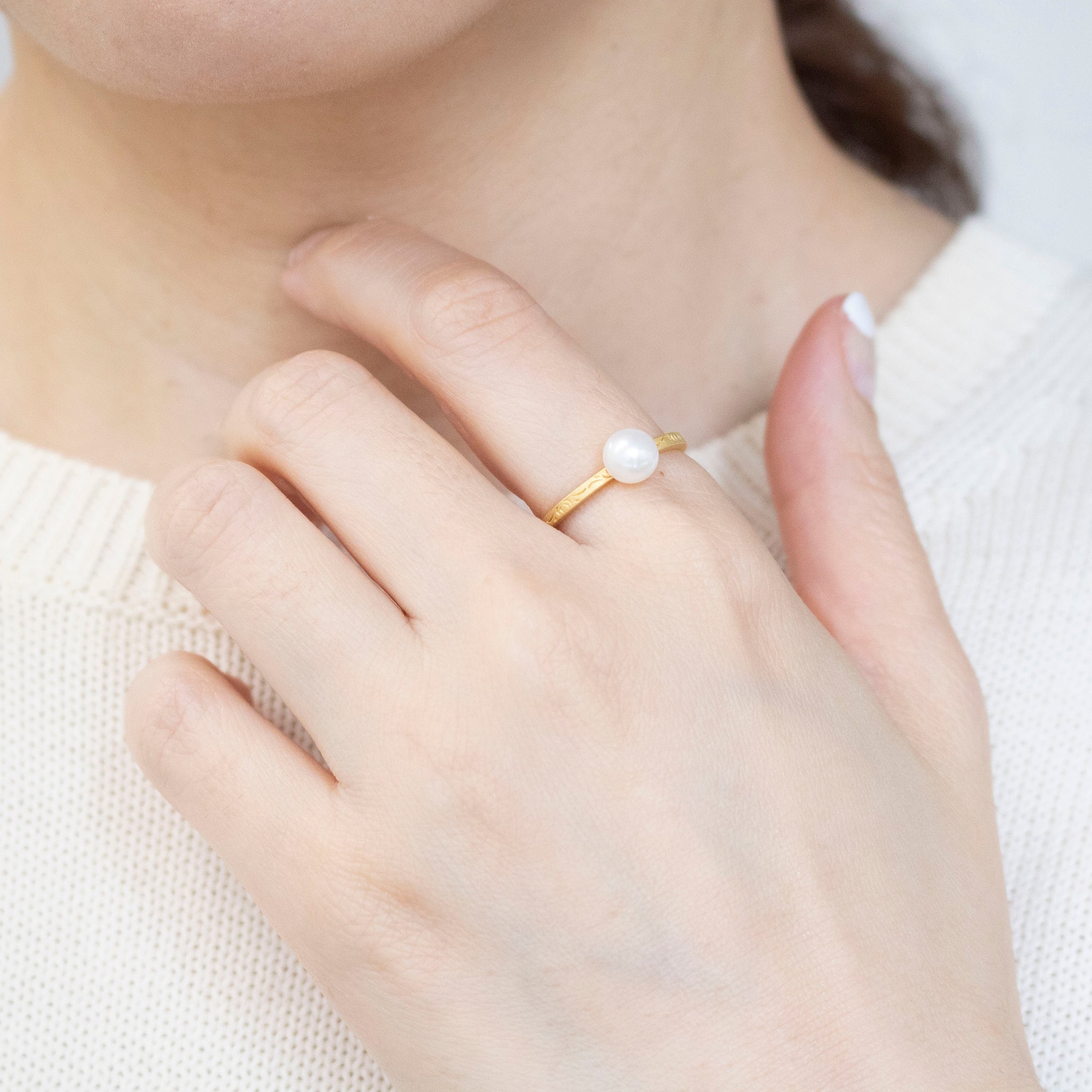 パール/マルカジット シルバーリング(淡水真珠/3本セット)《25V02707》