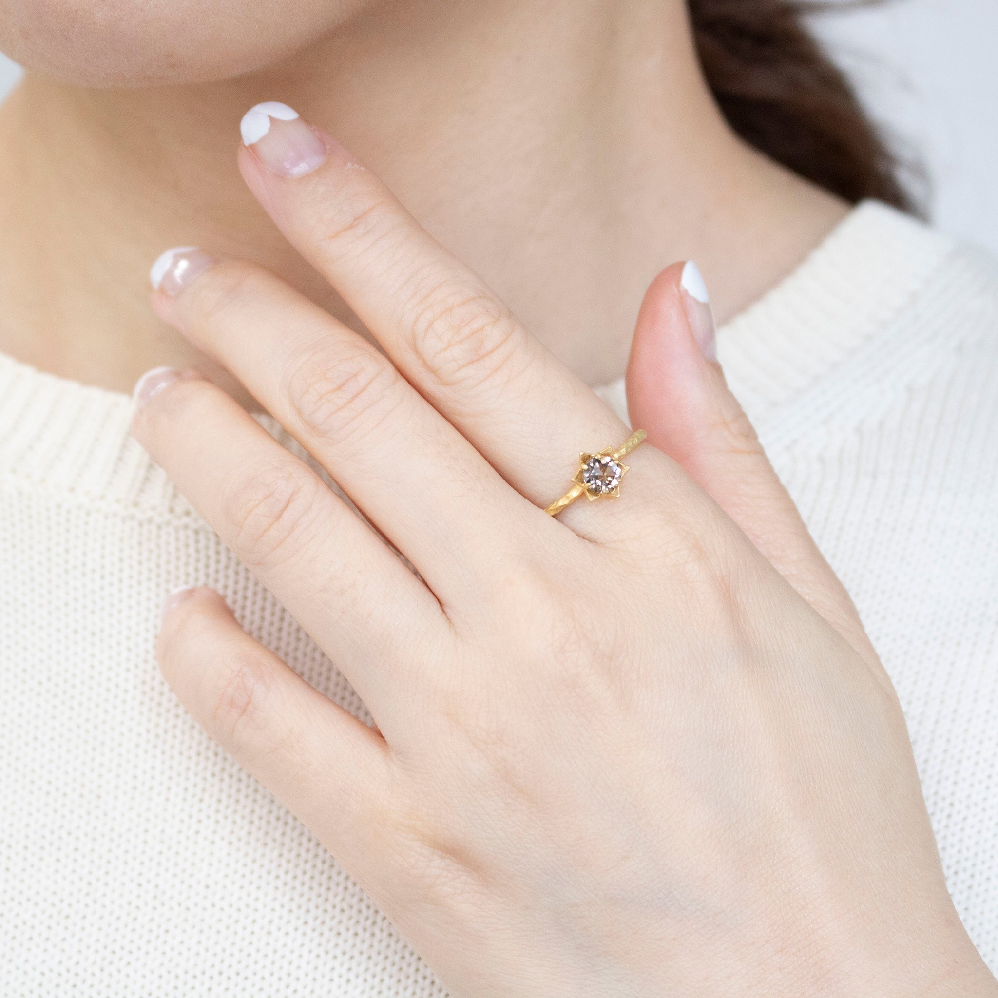 パール/スモーキークォーツ シルバーリング(淡水真珠/5本セット)《25V02708》