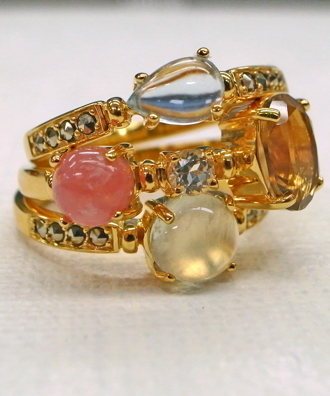 トパーズ/ロードクロサイト シルバーリング(3本セット)《25V02710》