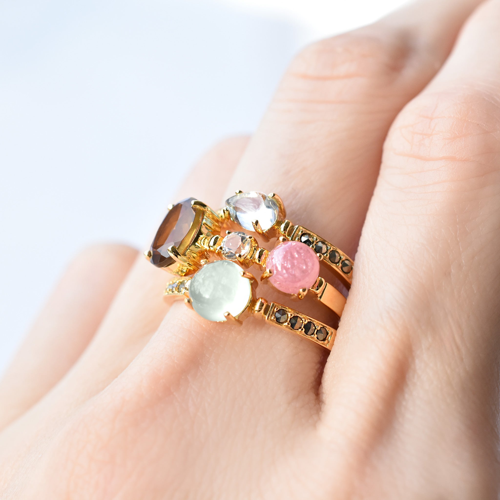 トパーズ/ロードクロサイト シルバーリング(3本セット)《25V02710》