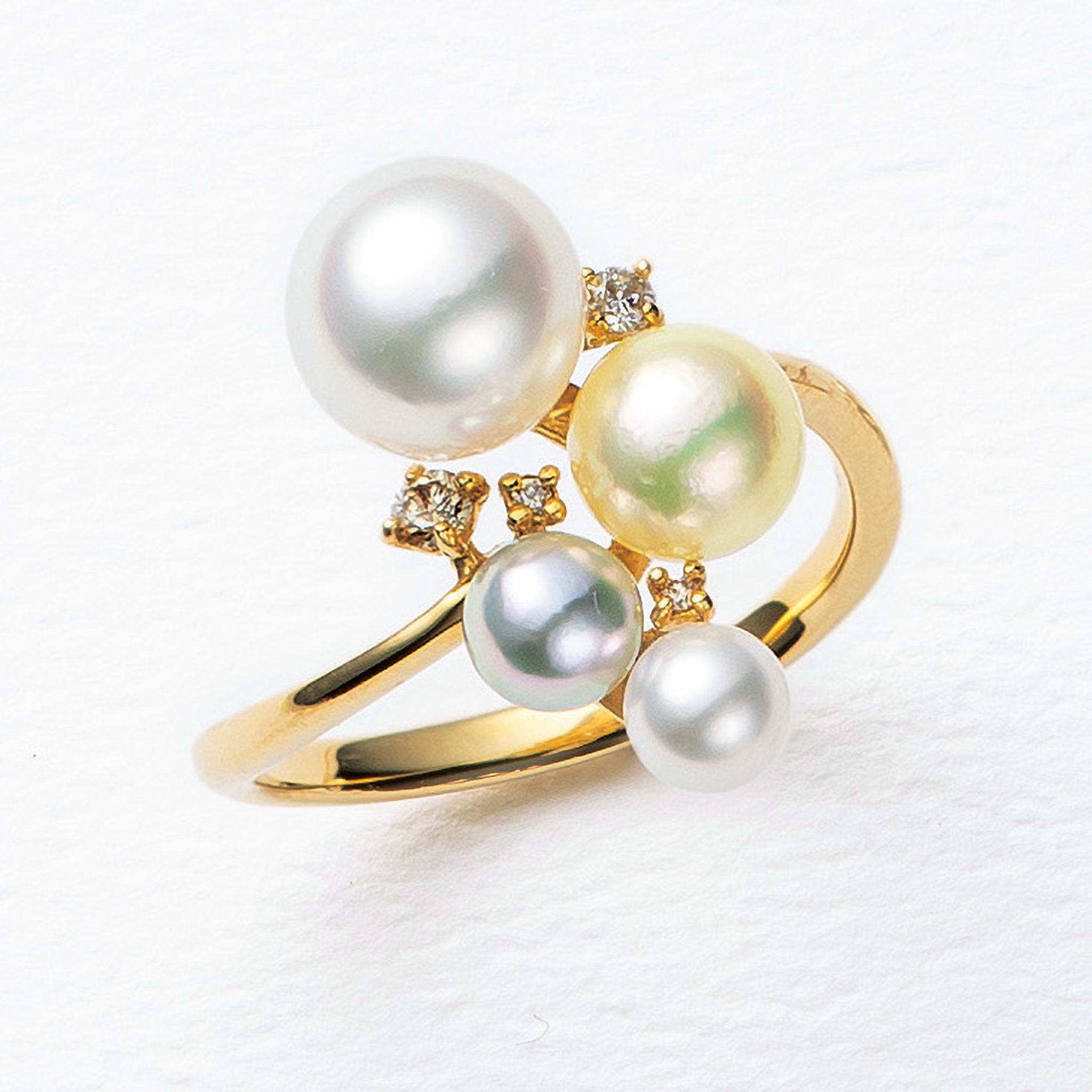 【限定3点】パール/ダイヤモンド K18リング(アコヤ真珠/4〜7mm/6月誕生石)《25V02801》