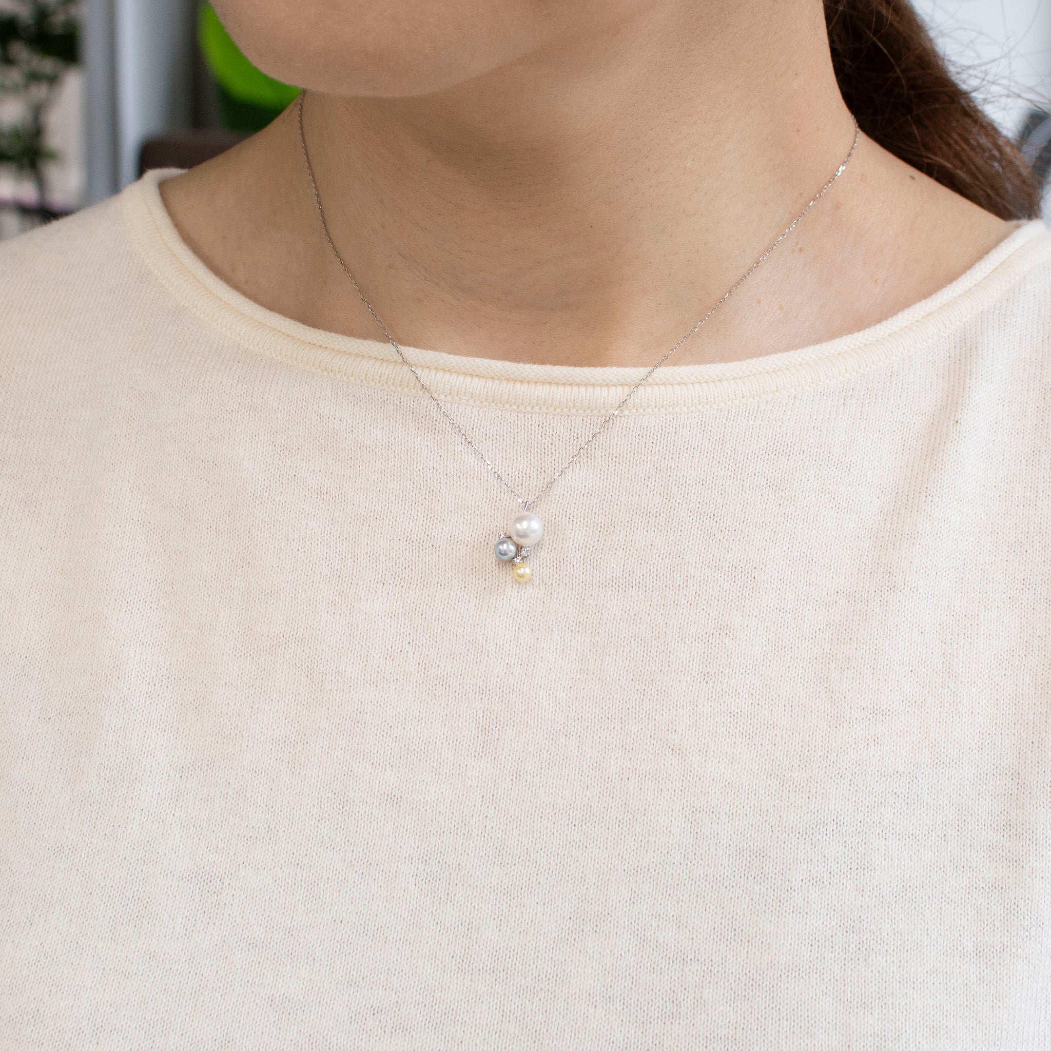 【限定5点】パール/ダイヤモンド プラチナネックレス(アコヤ真珠/6月誕生石)《25V02803》