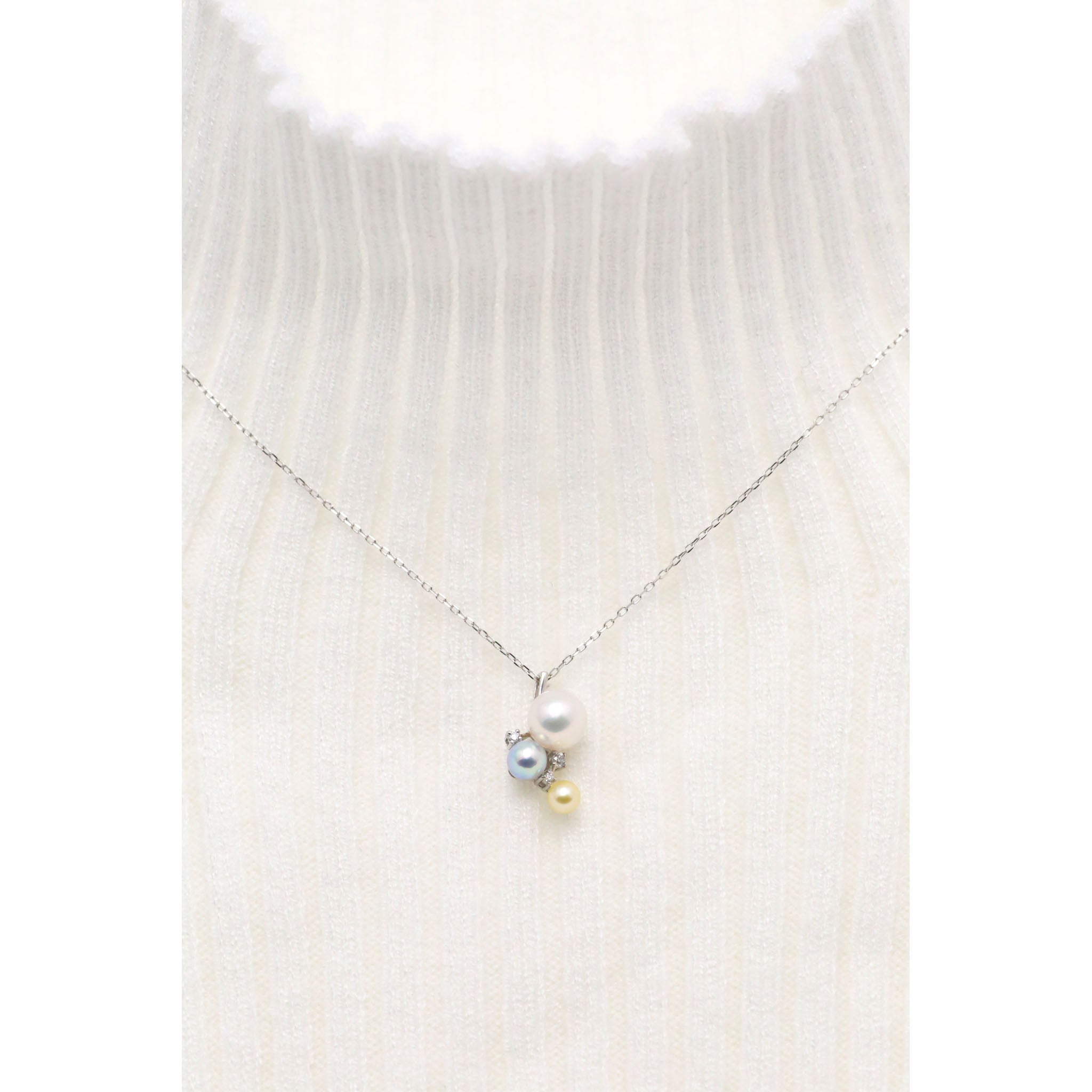 【限定5点】パール/ダイヤモンド プラチナネックレス(アコヤ真珠/6月誕生石)《25V02803》