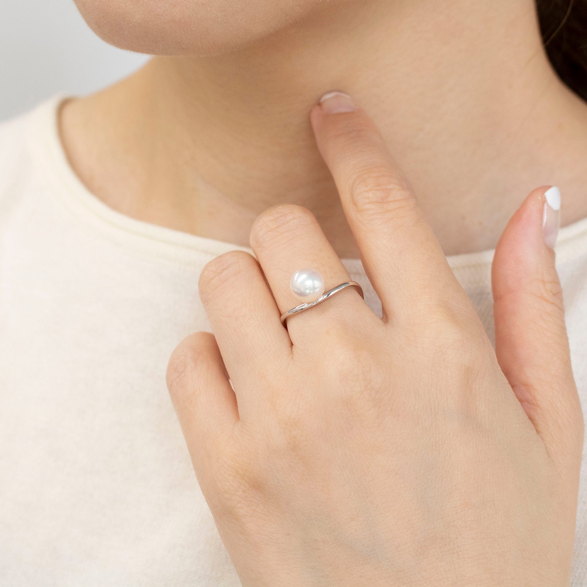 パール K18リング(アコヤ真珠/7mm/6月誕生石)《25V02805》