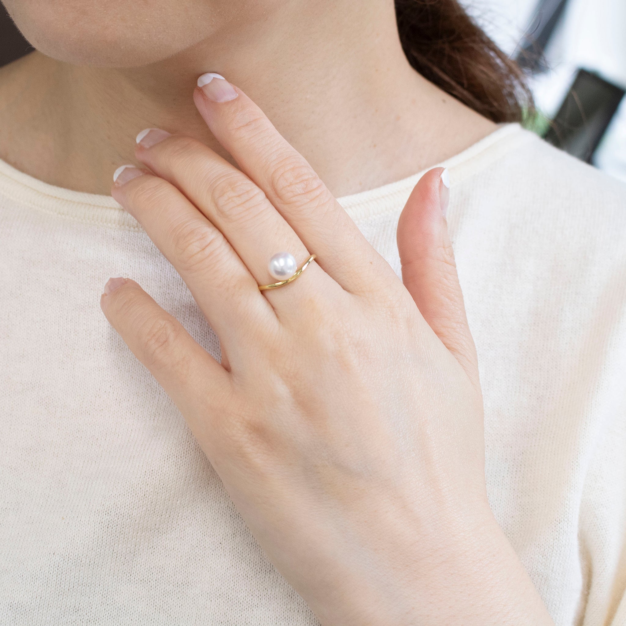 パール K18リング(アコヤ真珠/7.5mm/6月誕生石)《25V02806》