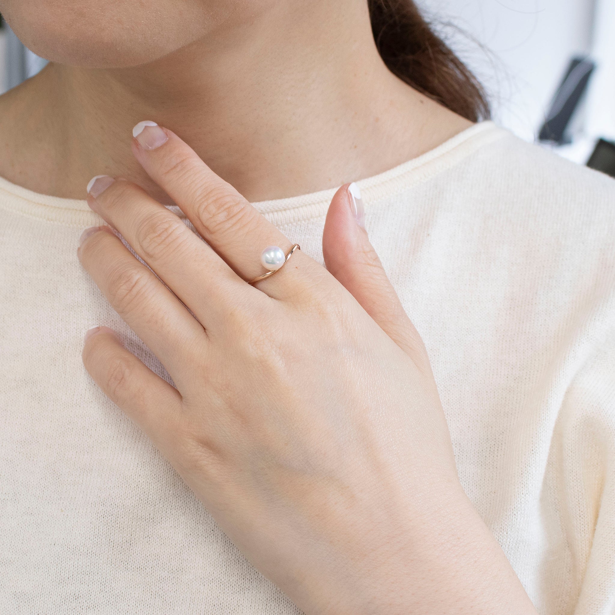 パール K18リング(アコヤ真珠/6.5mm/6月誕生石)《25V02807》