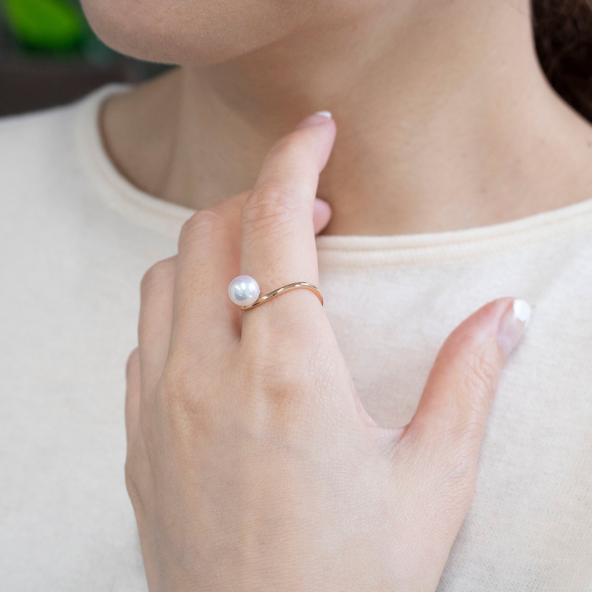 パール K18リング(アコヤ真珠/6.5mm/6月誕生石)《25V02807》