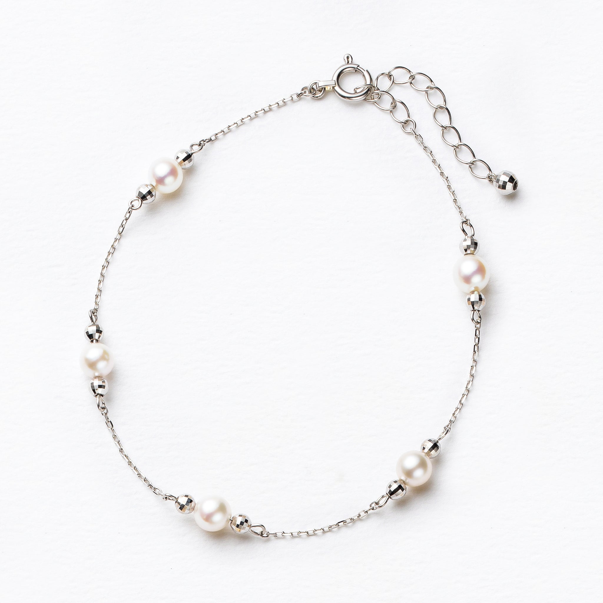 パール プラチナブレスレット(アコヤ真珠/ステーション/6月誕生石)《25V02902》