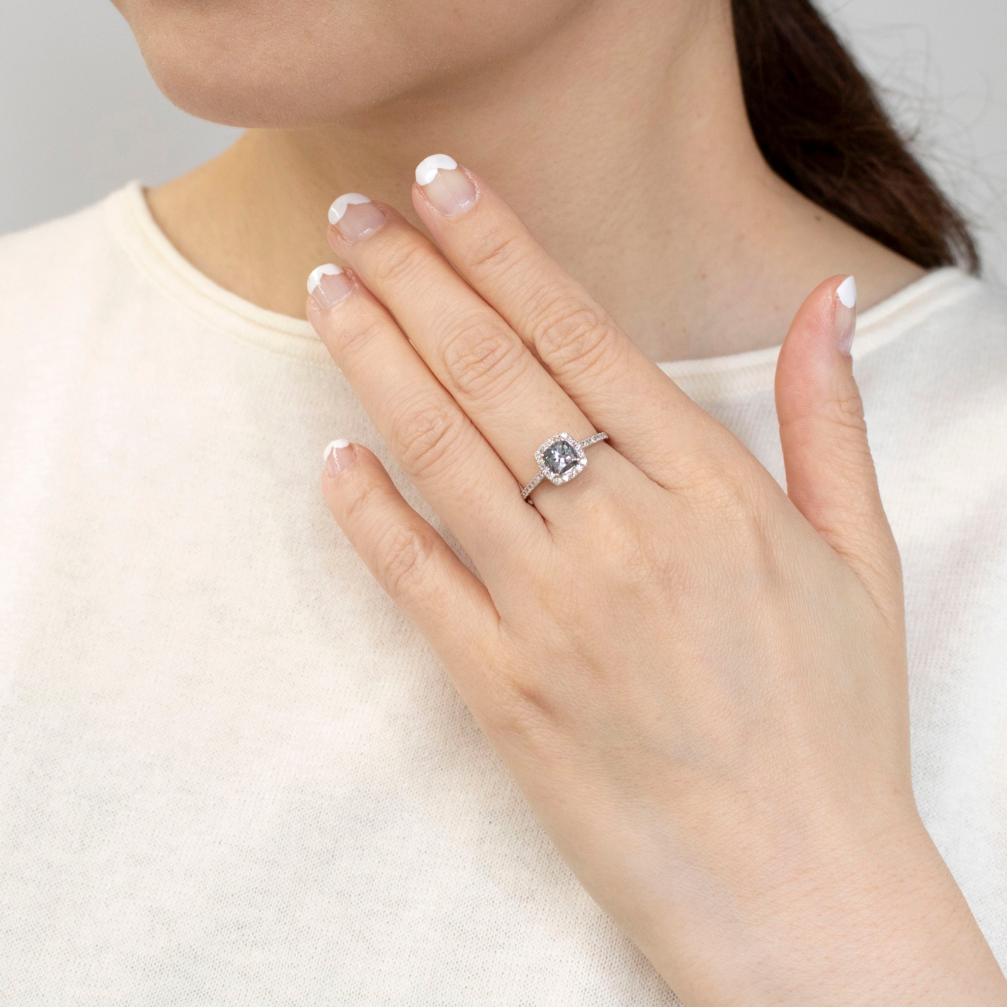 スピネル/ダイヤモンド プラチナリング(8月誕生石)《25V03001》