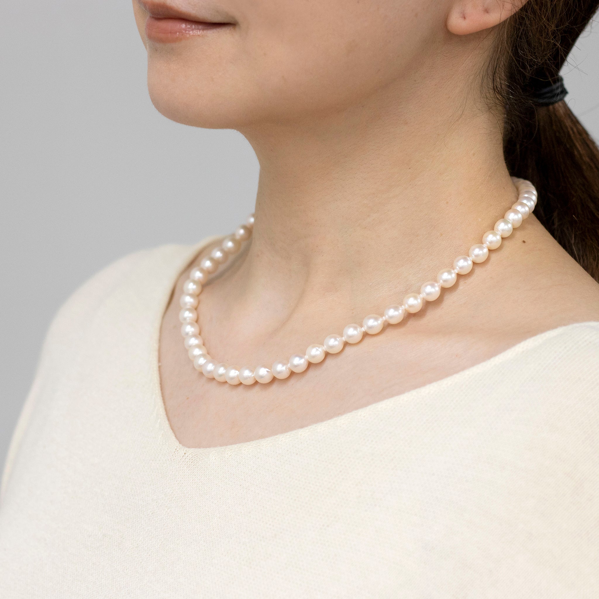 シルバークラスプ アコヤパール ネックレス 8-8.5mm タサキ パール