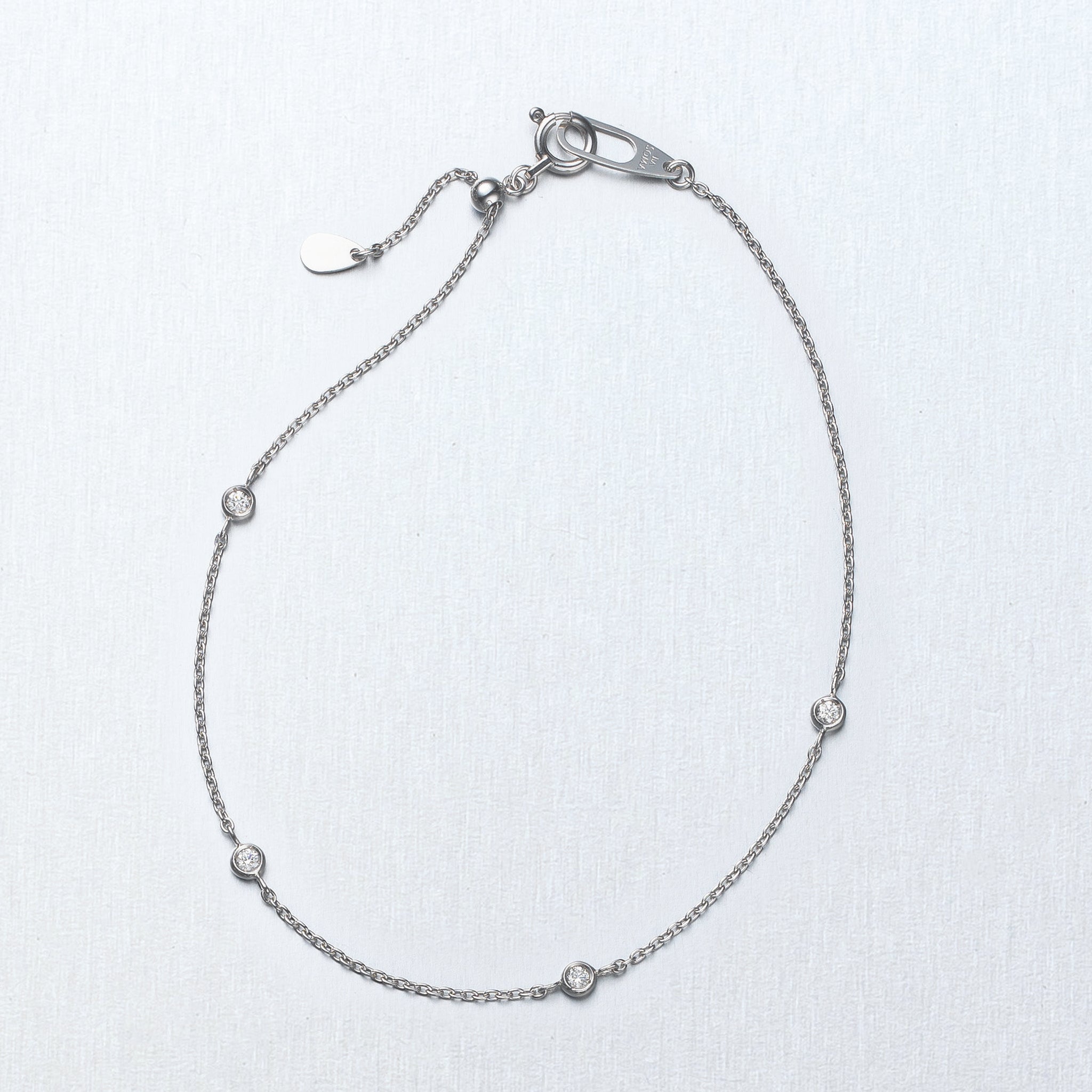 ダイヤモンド プラチナブレスレット(ステーション/4月誕生石)《25V03107》