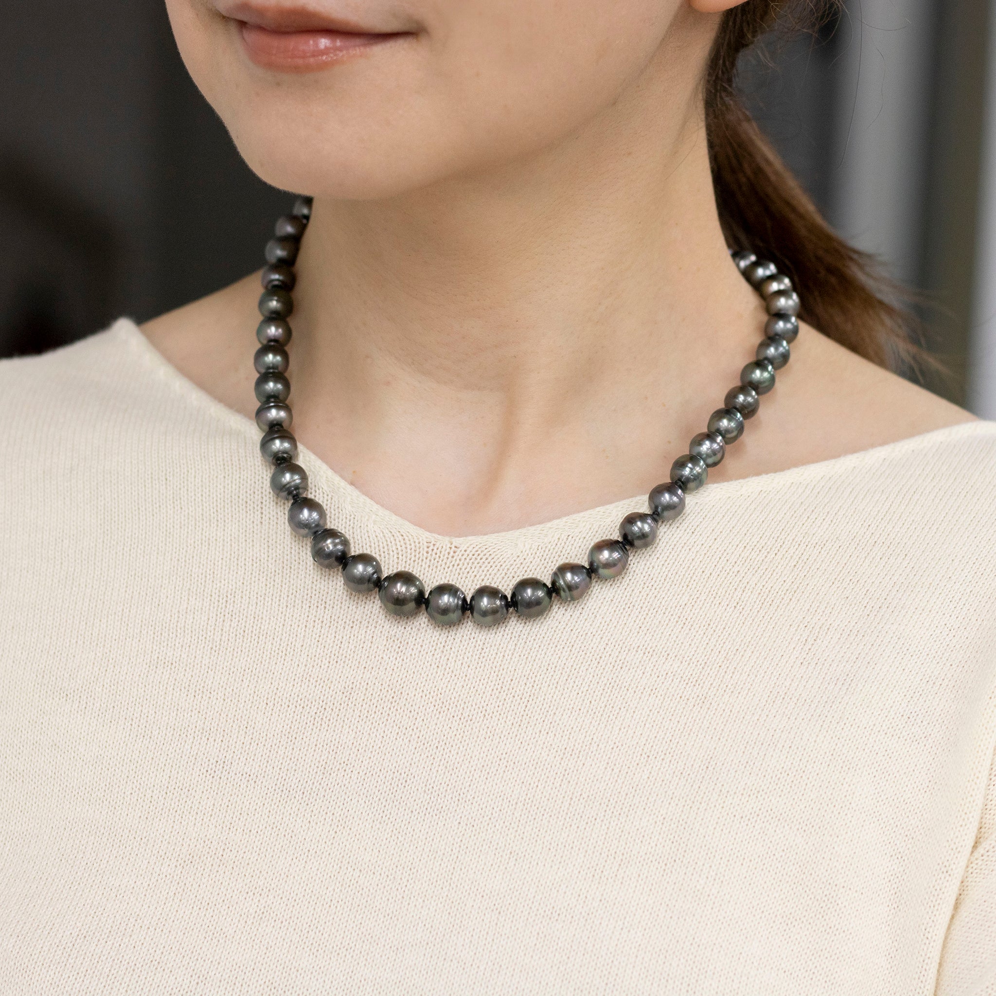 【限定6点】パール ネックレス(黒蝶/8〜11mm/バロック系/6月誕生石)《25V03108》