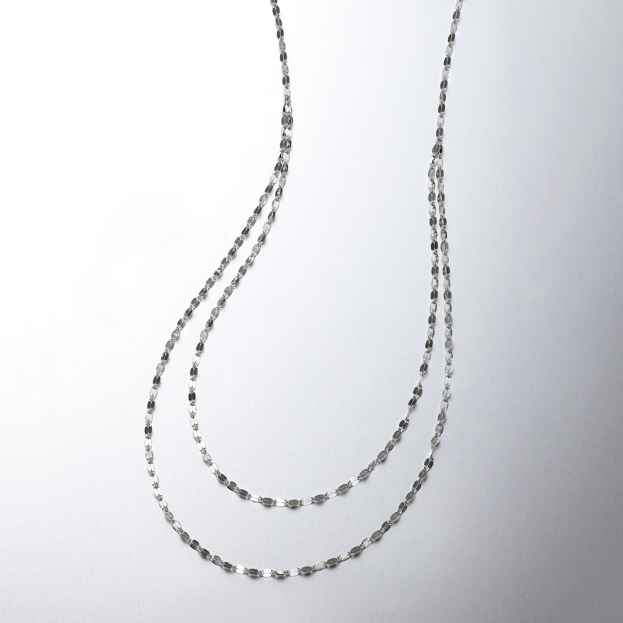 プラチナネックレス(2連ロング/70cm)《25V03109》