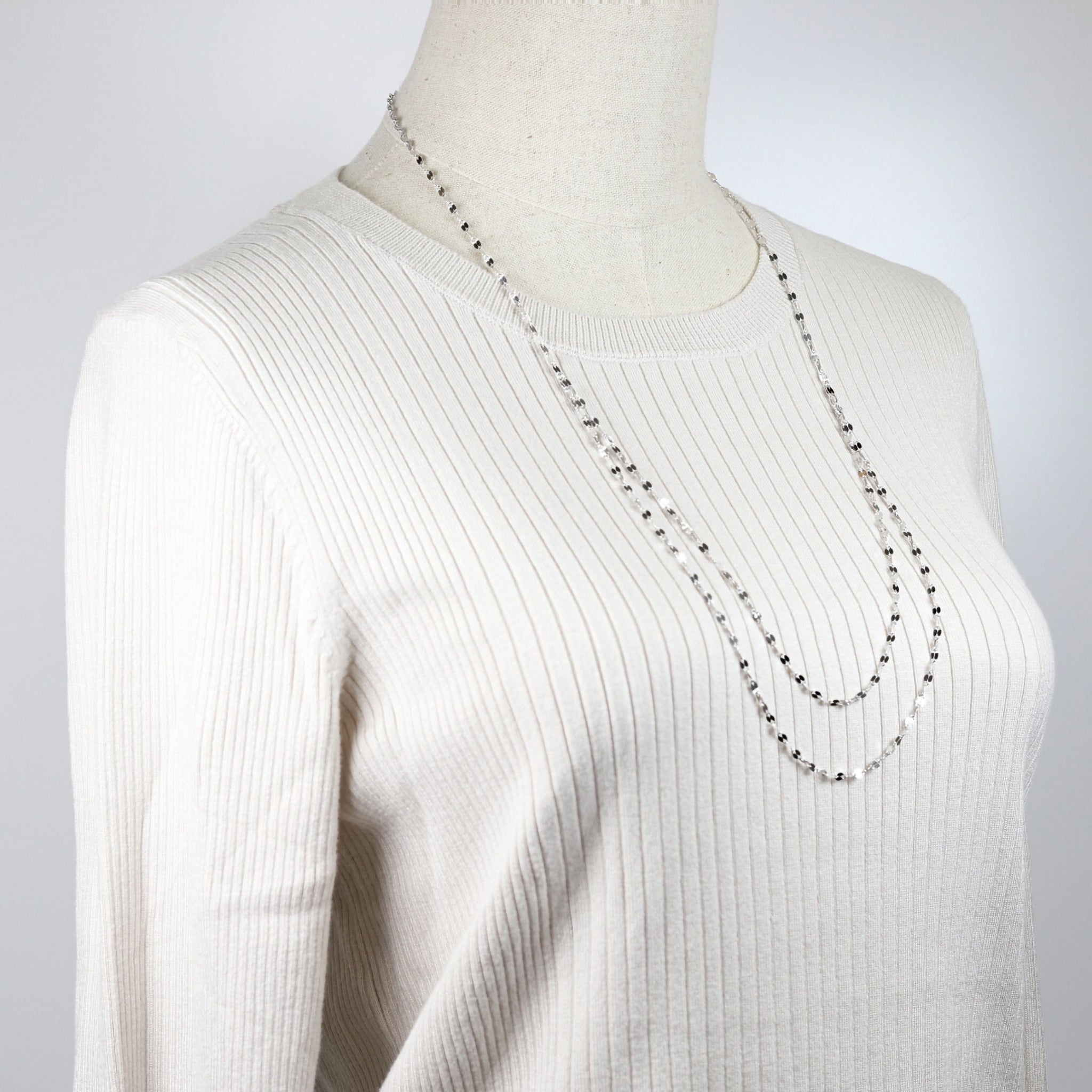 プラチナネックレス(2連ロング/70cm)《25V03109》