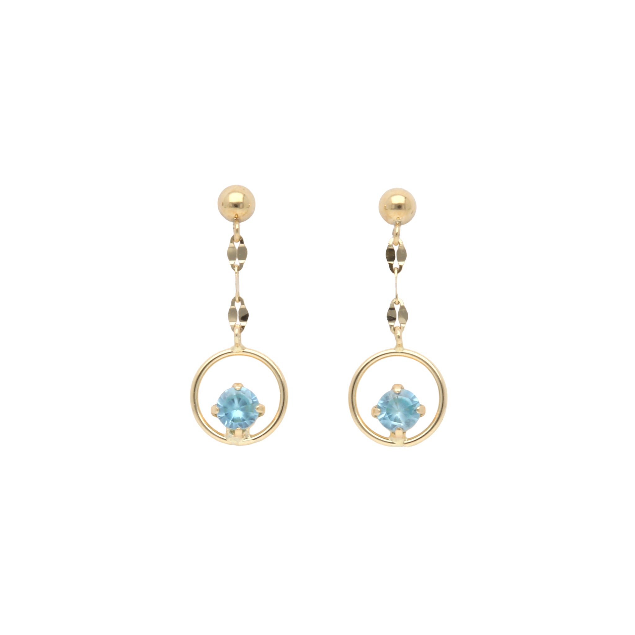 ブルージルコン K18ピアス(12月誕生石)《25V03203》