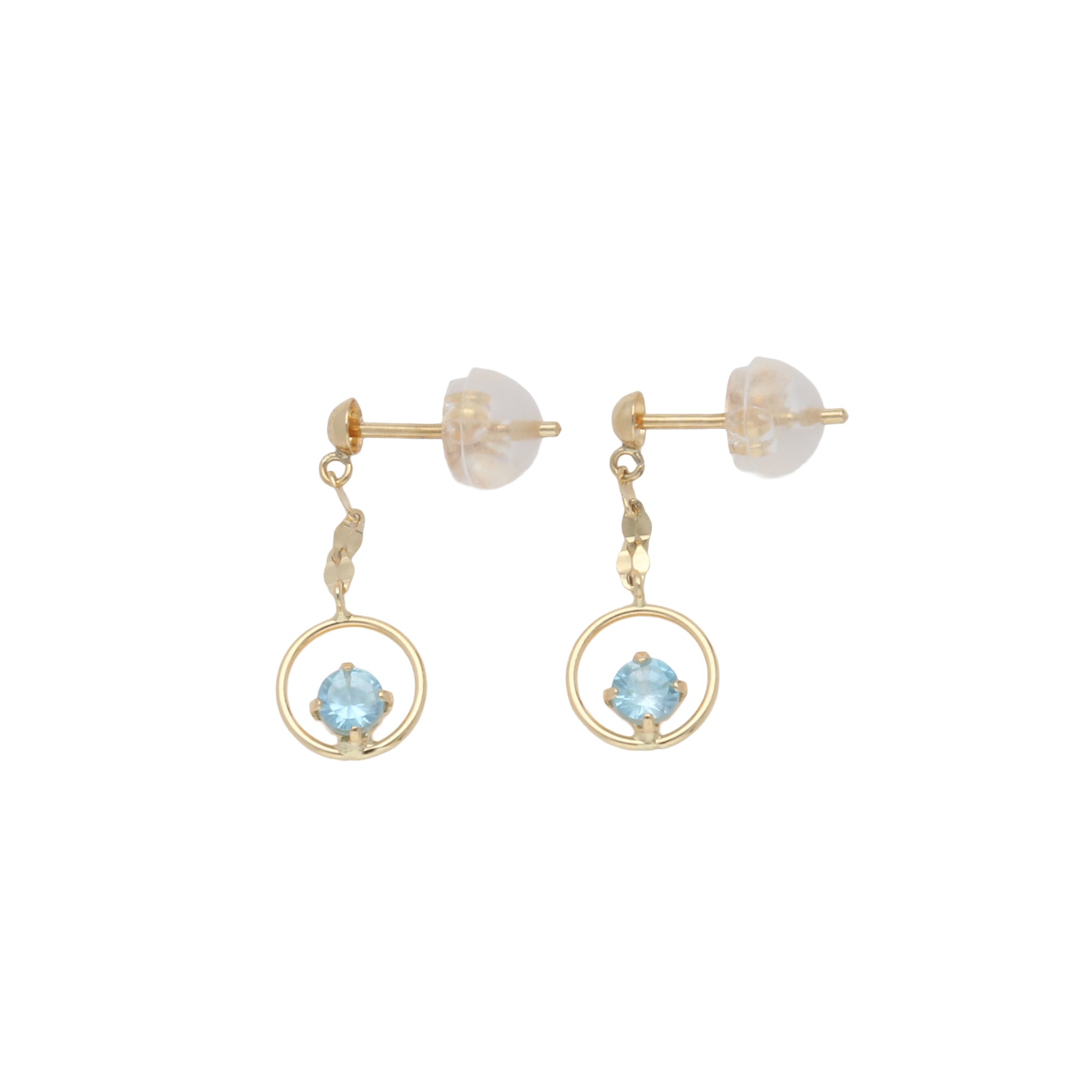 ブルージルコン K18ピアス(12月誕生石)《25V03203》