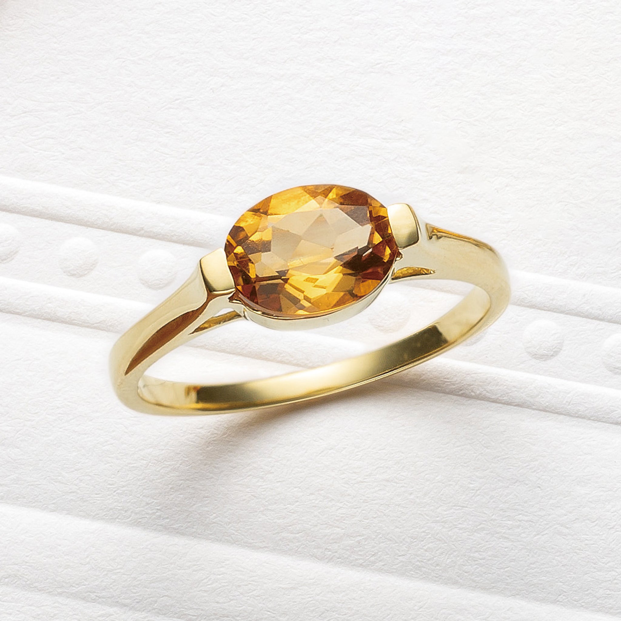 シトリン K18リング(11月誕生石)《25V03303》