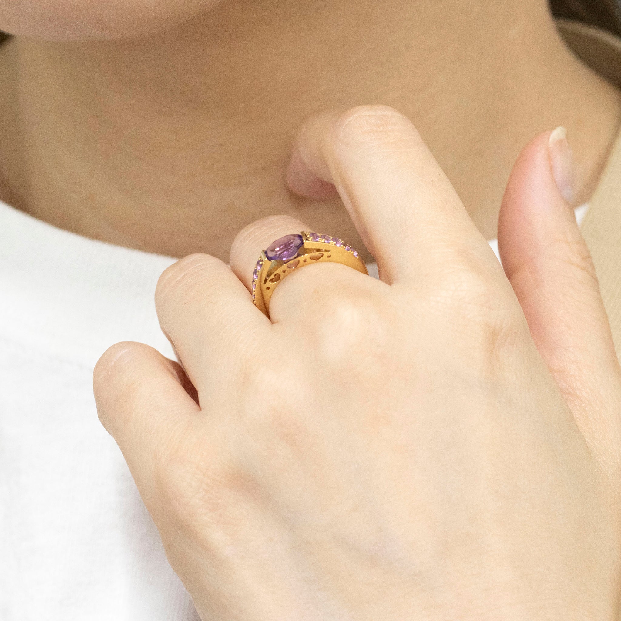 アメシスト K18リング(2月誕生石)《25V03304》