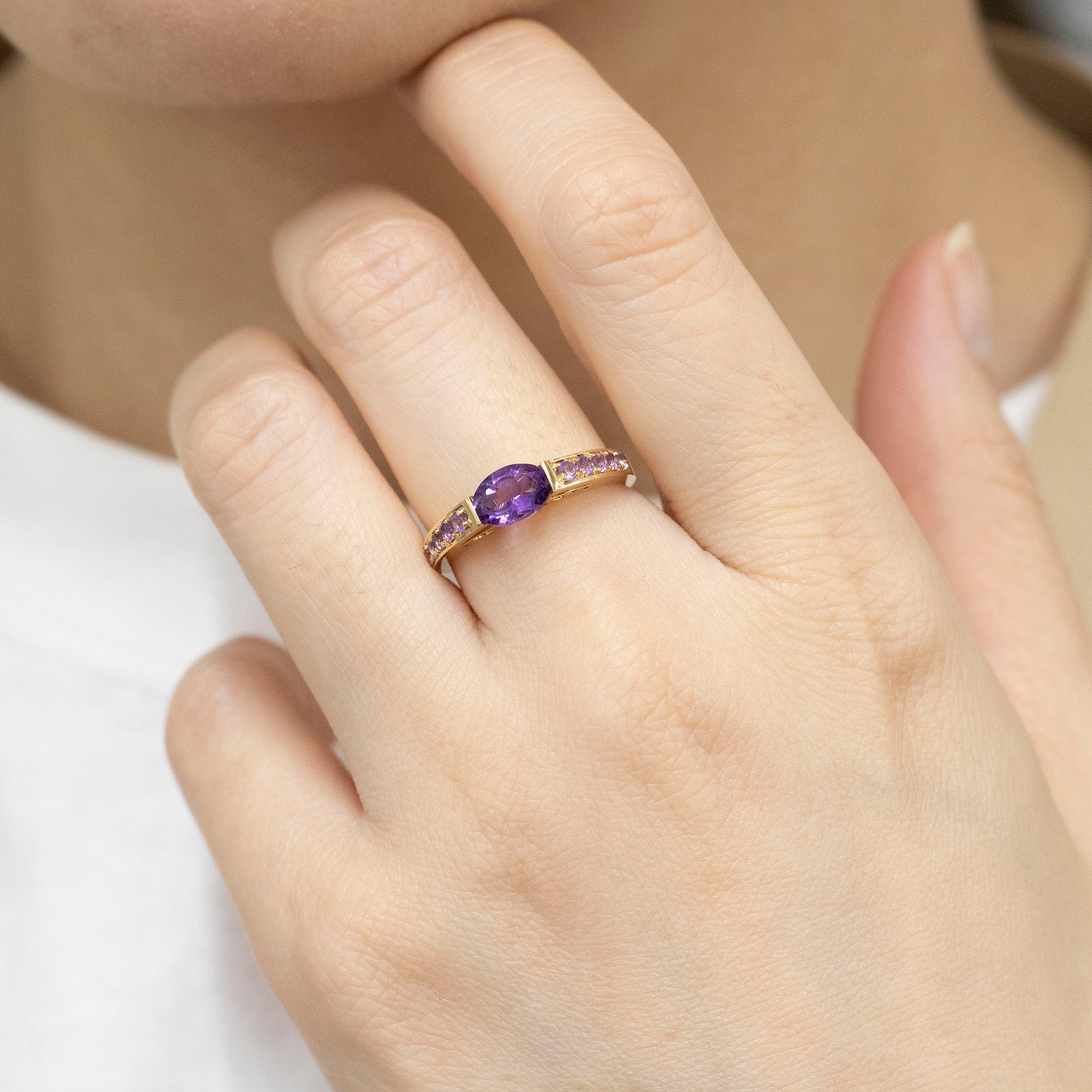 アメシスト K18リング(2月誕生石)《25V03304》