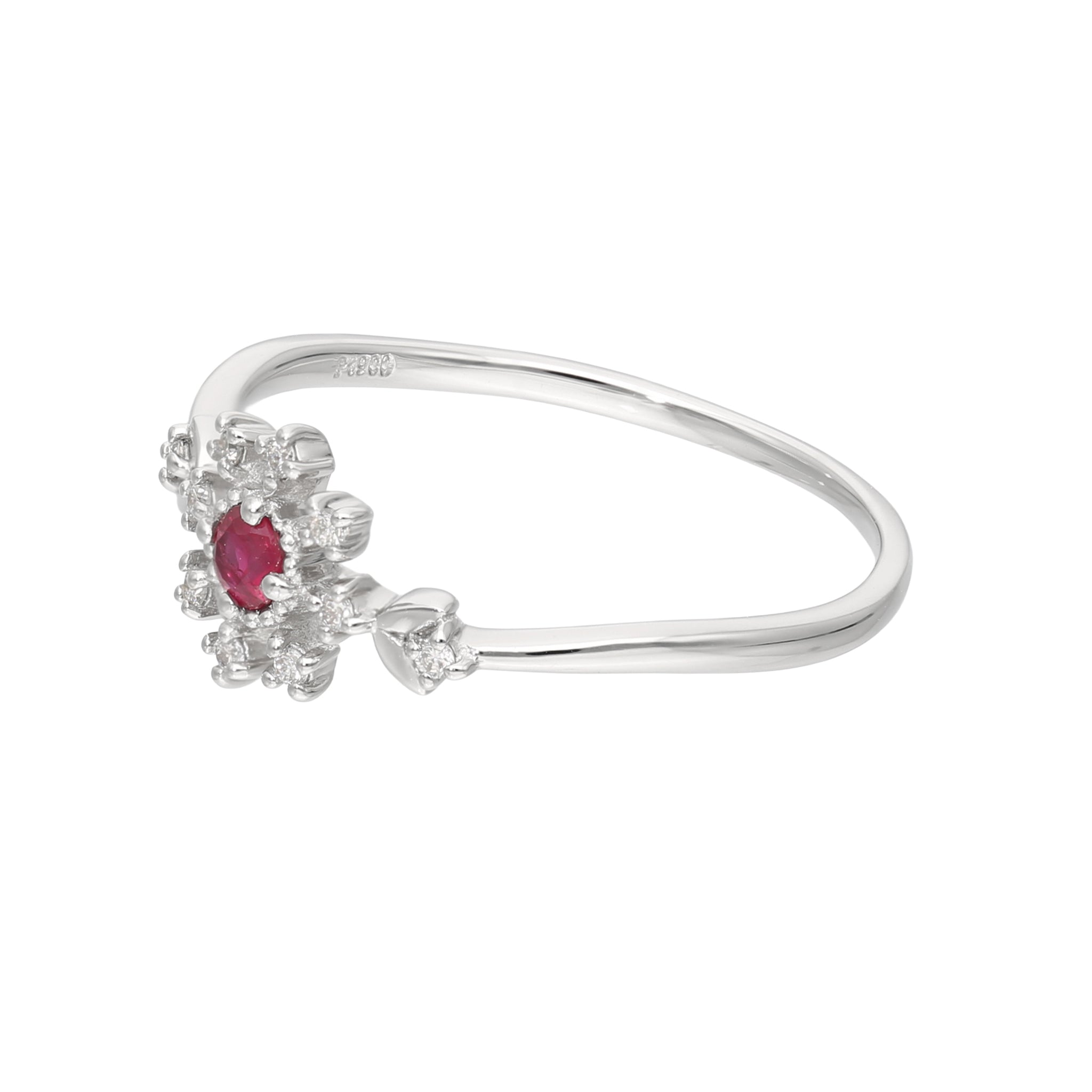 ルビー/ダイヤモンド プラチナリング(7月誕生石)《25V03401》