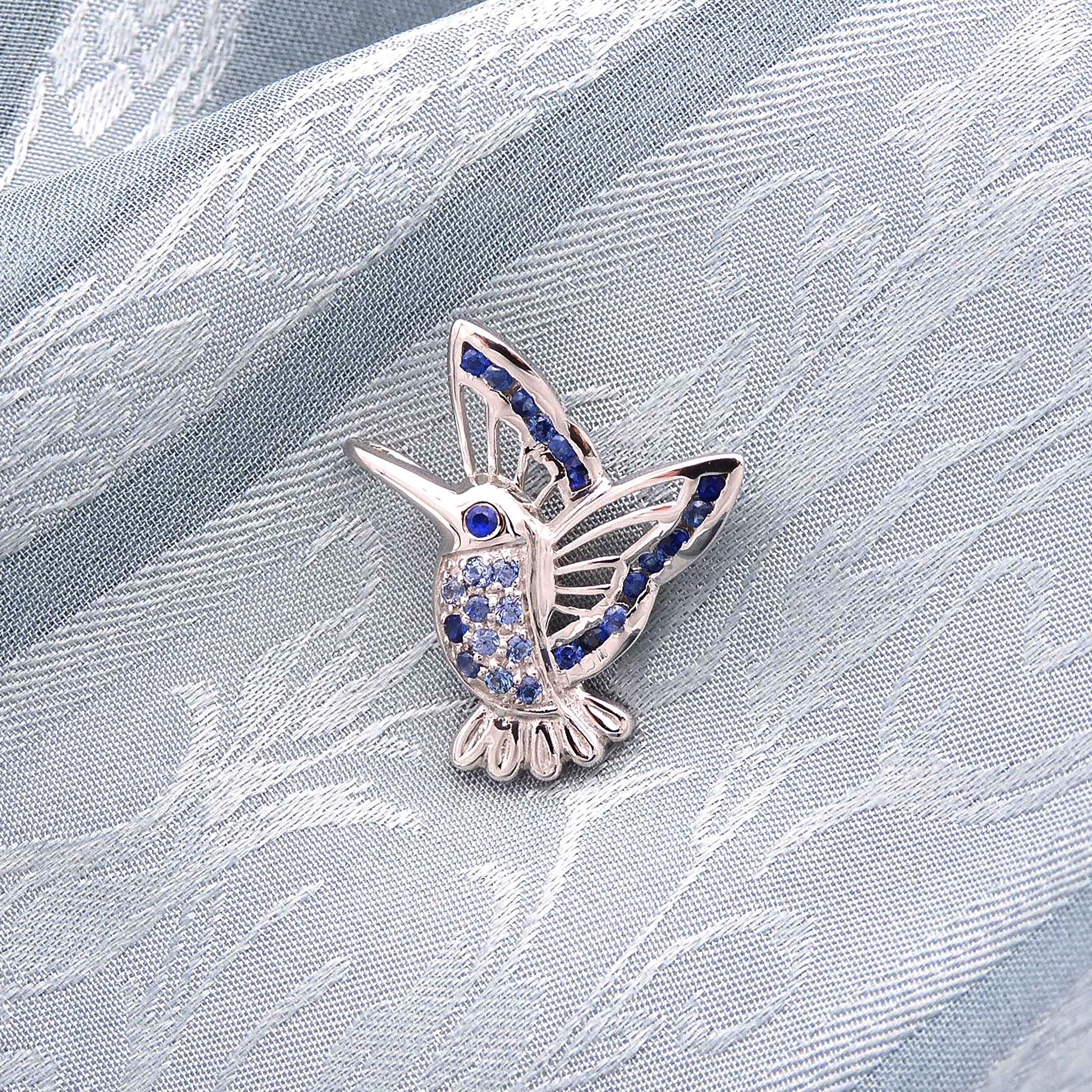 サファイア プラチナブローチ(カワセミモチーフ/9月誕生石)《25V03409》