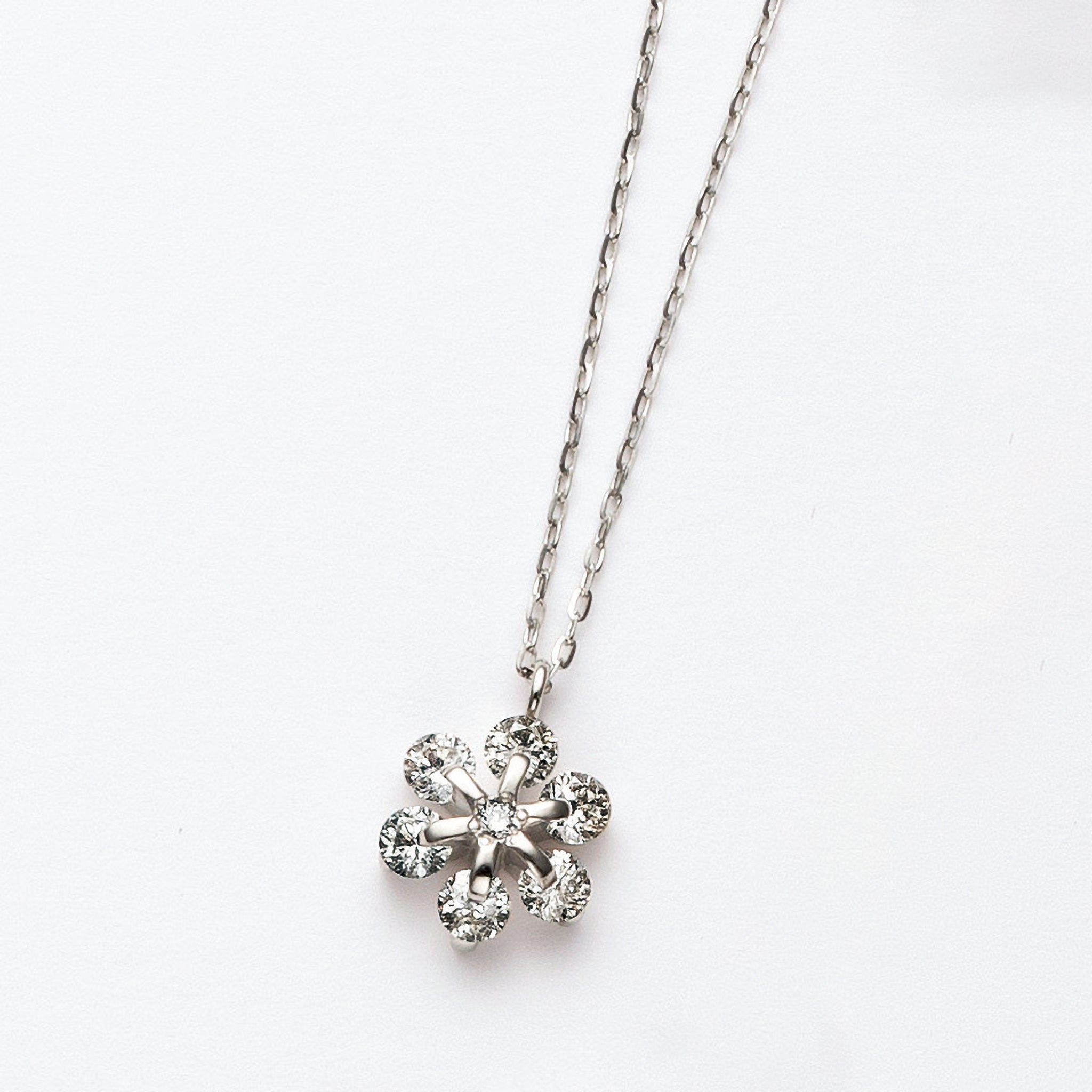 ダイヤモンド プラチナネックレス(4月誕生石)《25V03505》