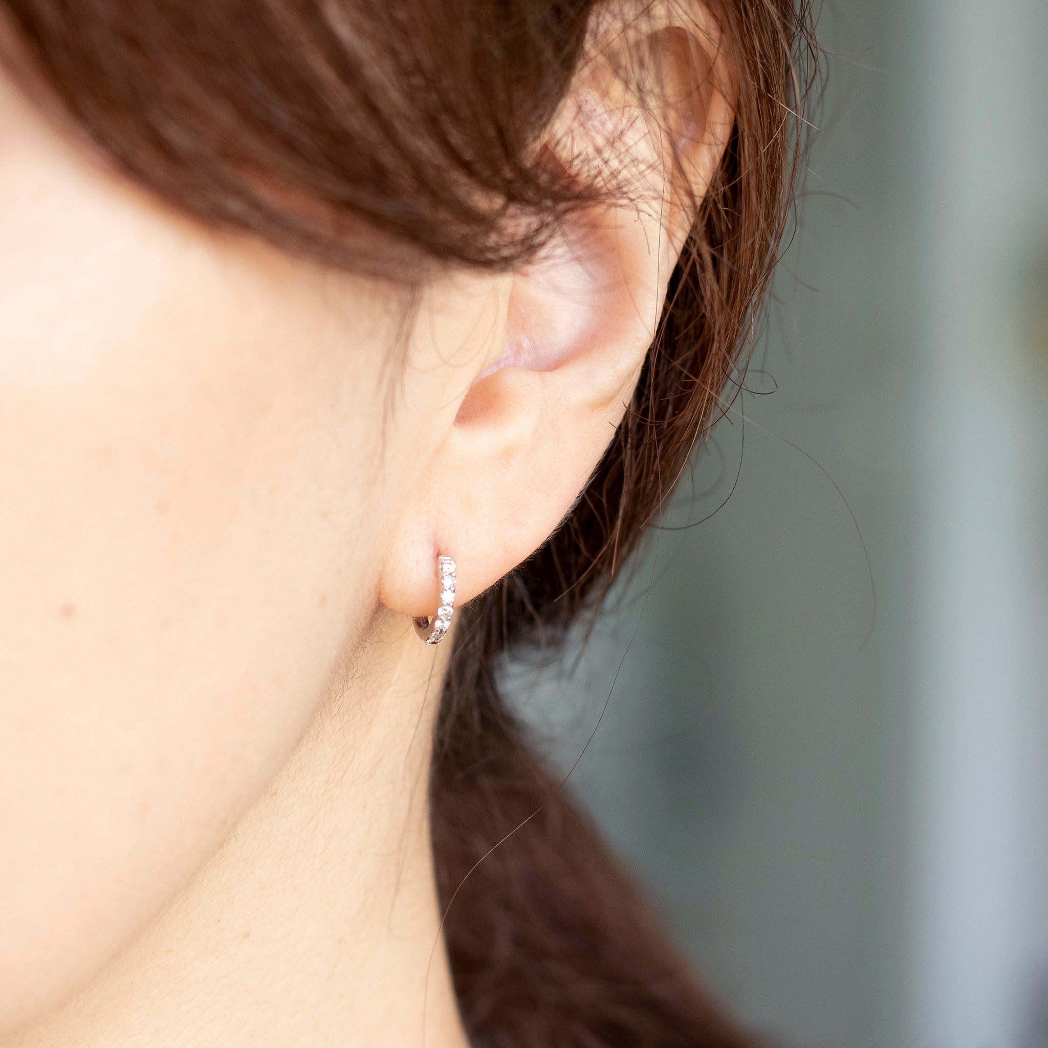 ダイヤモンド K18ピアス(フープ/4月誕生石)《25V03509》