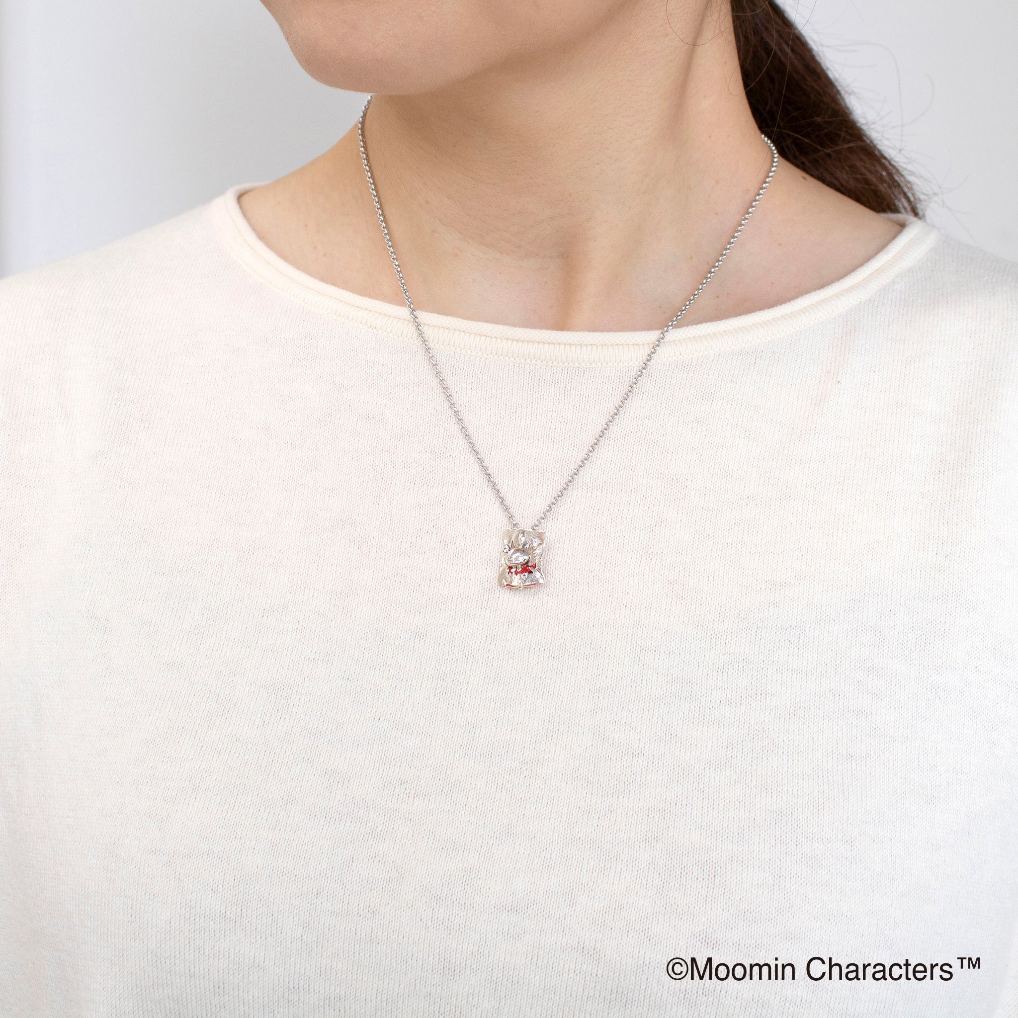 エナメル/ホワイトトパーズ シルバーネックレス(MOOMIN(ムーミン))《25V03603》