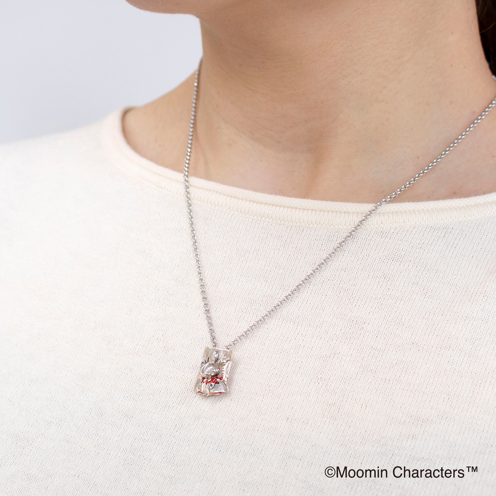 エナメル/ホワイトトパーズ シルバーネックレス(MOOMIN(ムーミン))《25V03603》