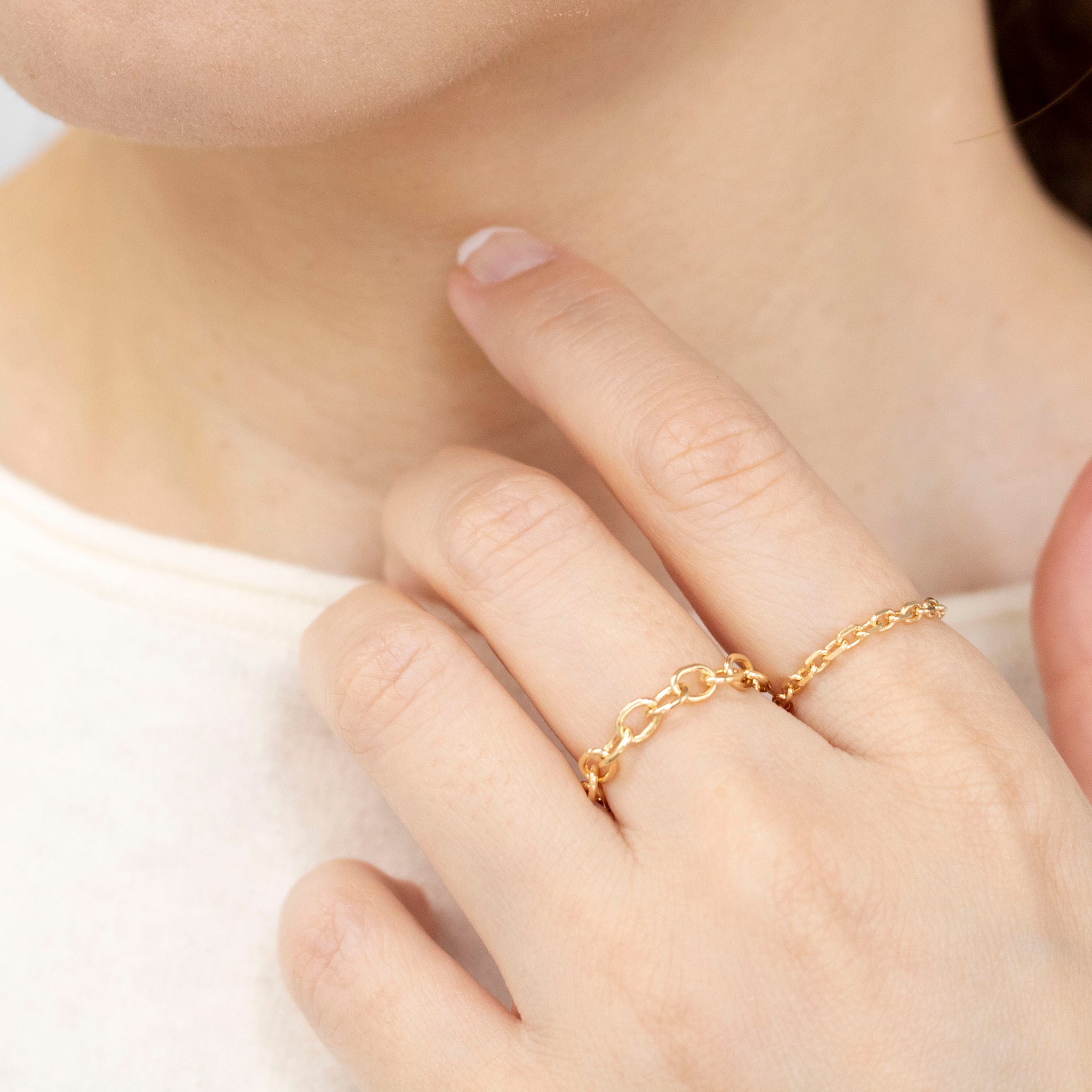 K18リング(チェーンモチーフ)《25V03605》