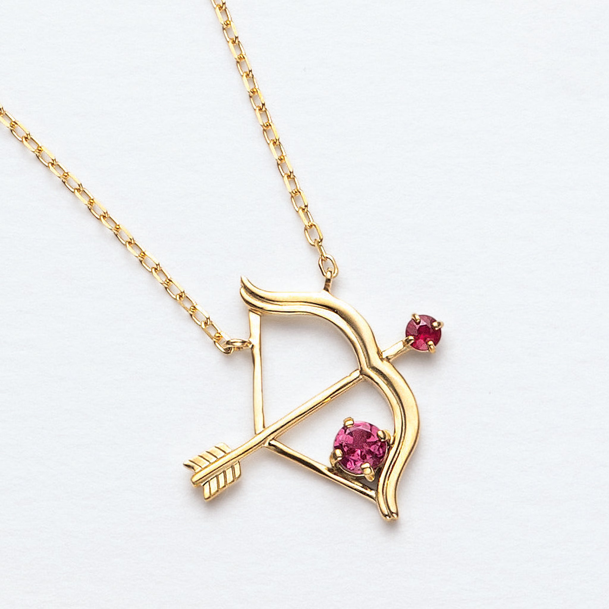 ピンクトルマリン/ルビー K10ネックレス《25V03701》
