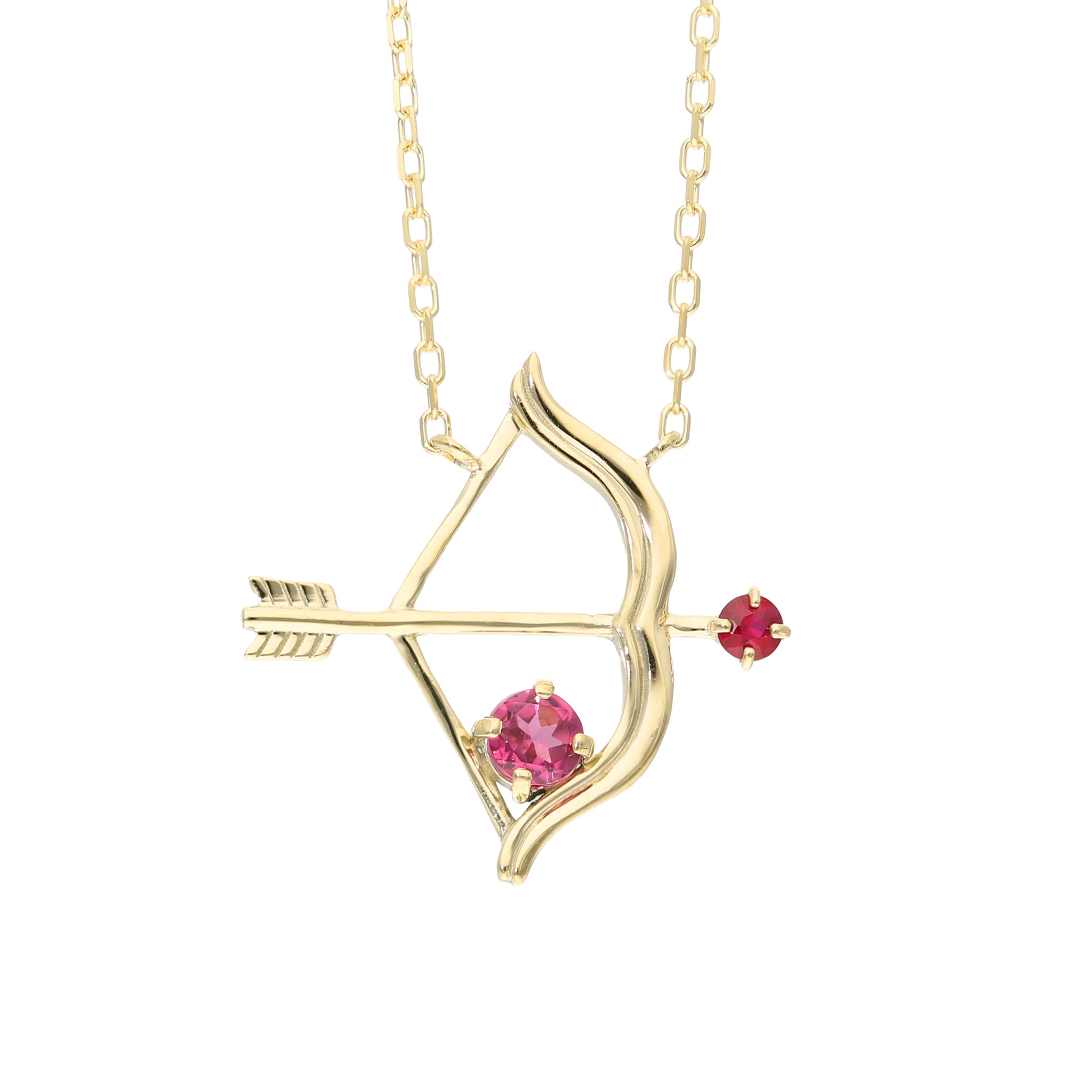 ピンクトルマリン/ルビー K10ネックレス《25V03701》