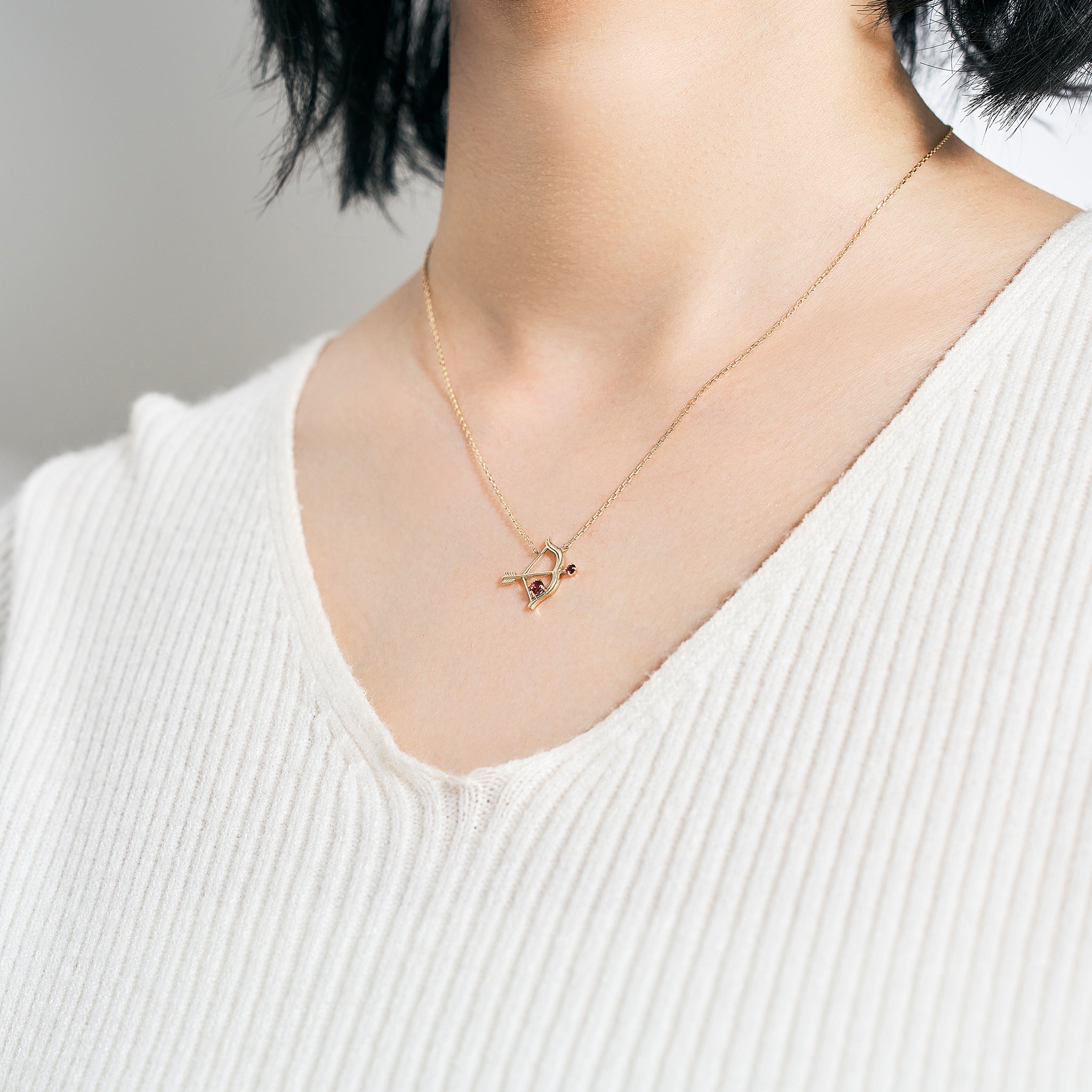 ピンクトルマリン/ルビー K10ネックレス《25V03701》