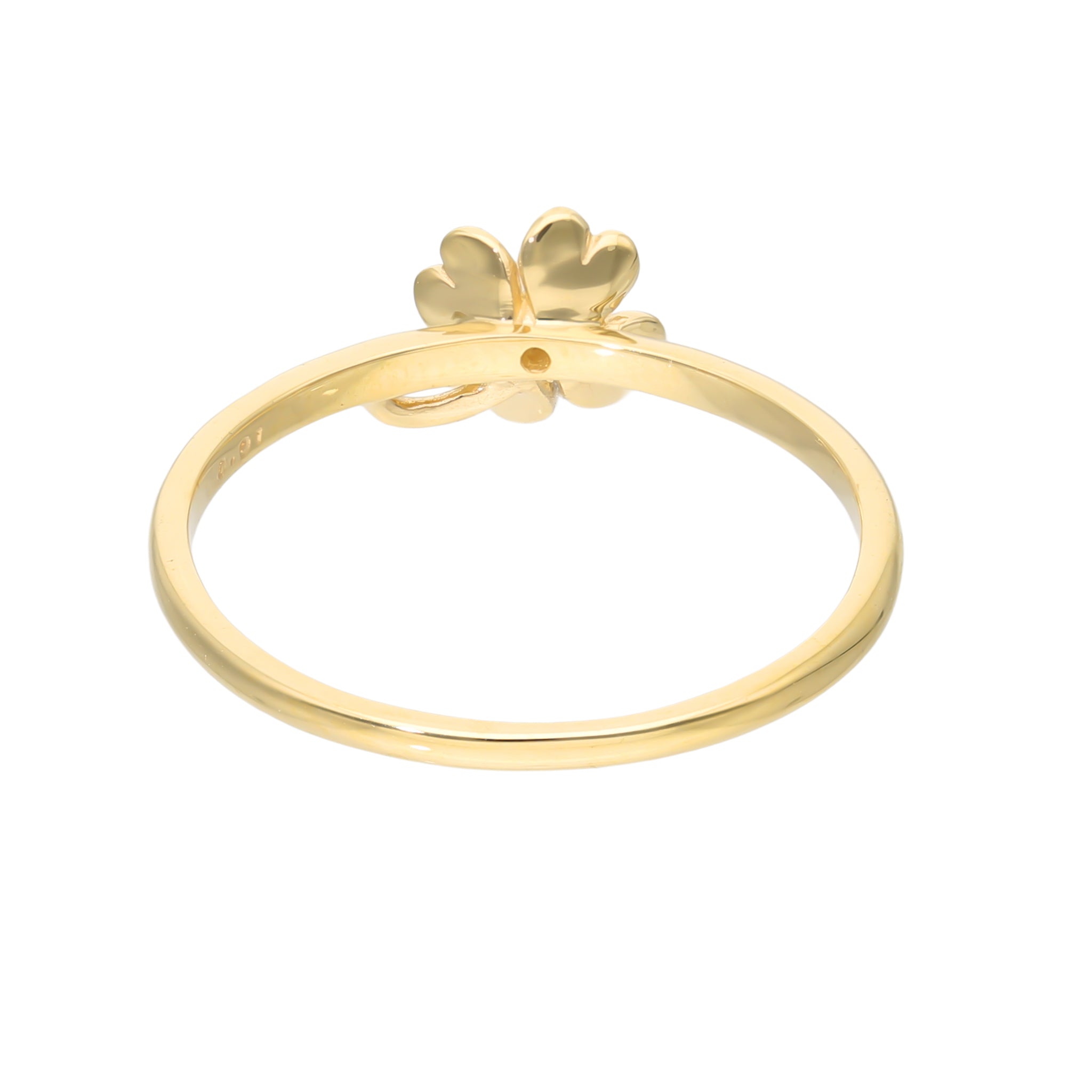 ダイヤモンド K10リング(クローバーモチーフ/4月誕生石)《25V03707》