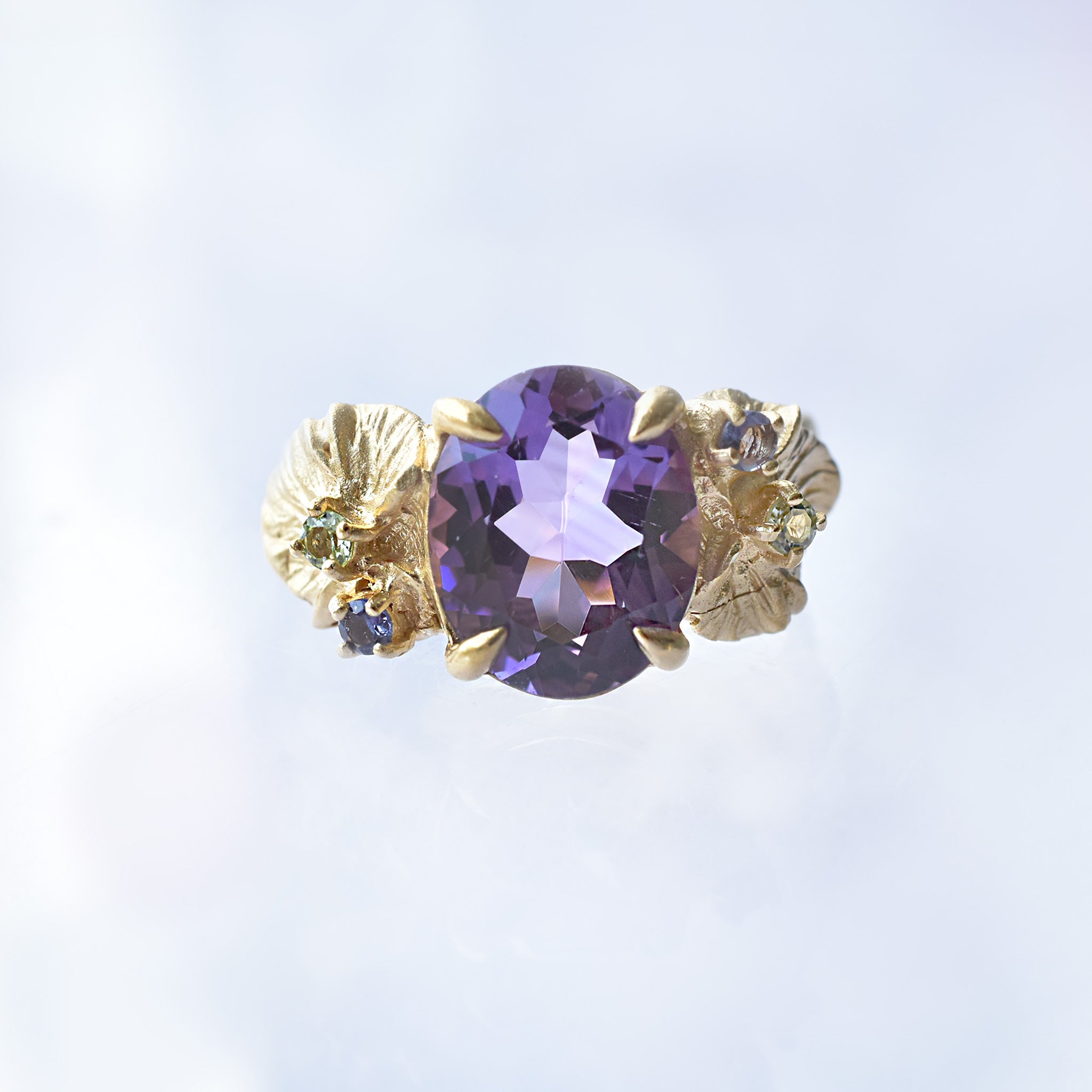 アメシスト/ペリドット シルバーリング(ブドウモチーフ)《25V03801》