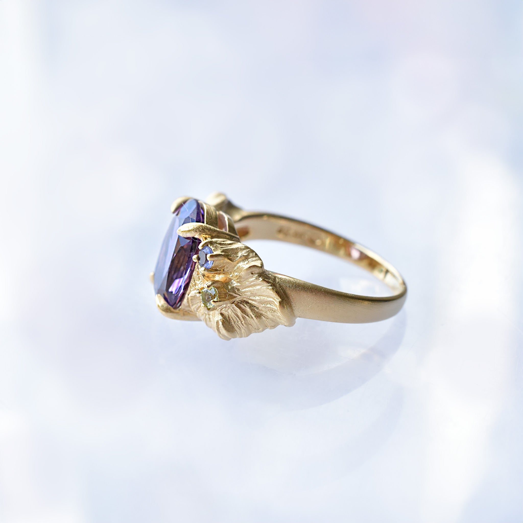 アメシスト/ペリドット シルバーリング(ブドウモチーフ)《25V03801》