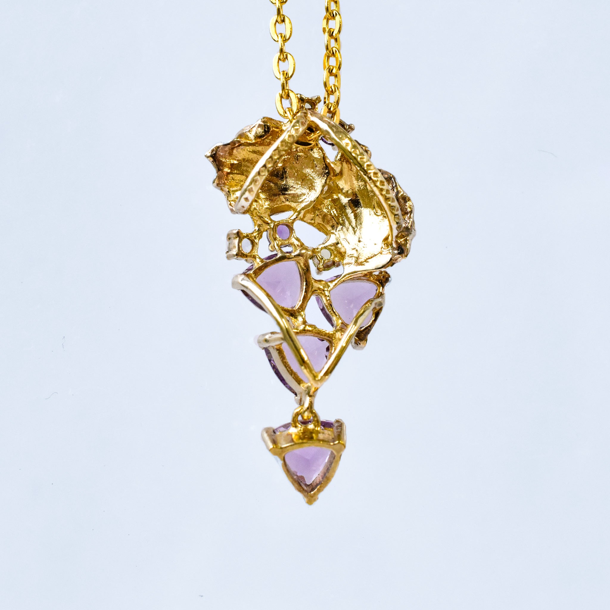 アメシスト/ペリドット シルバーネックレス(ブドウモチーフ)《25V03802》