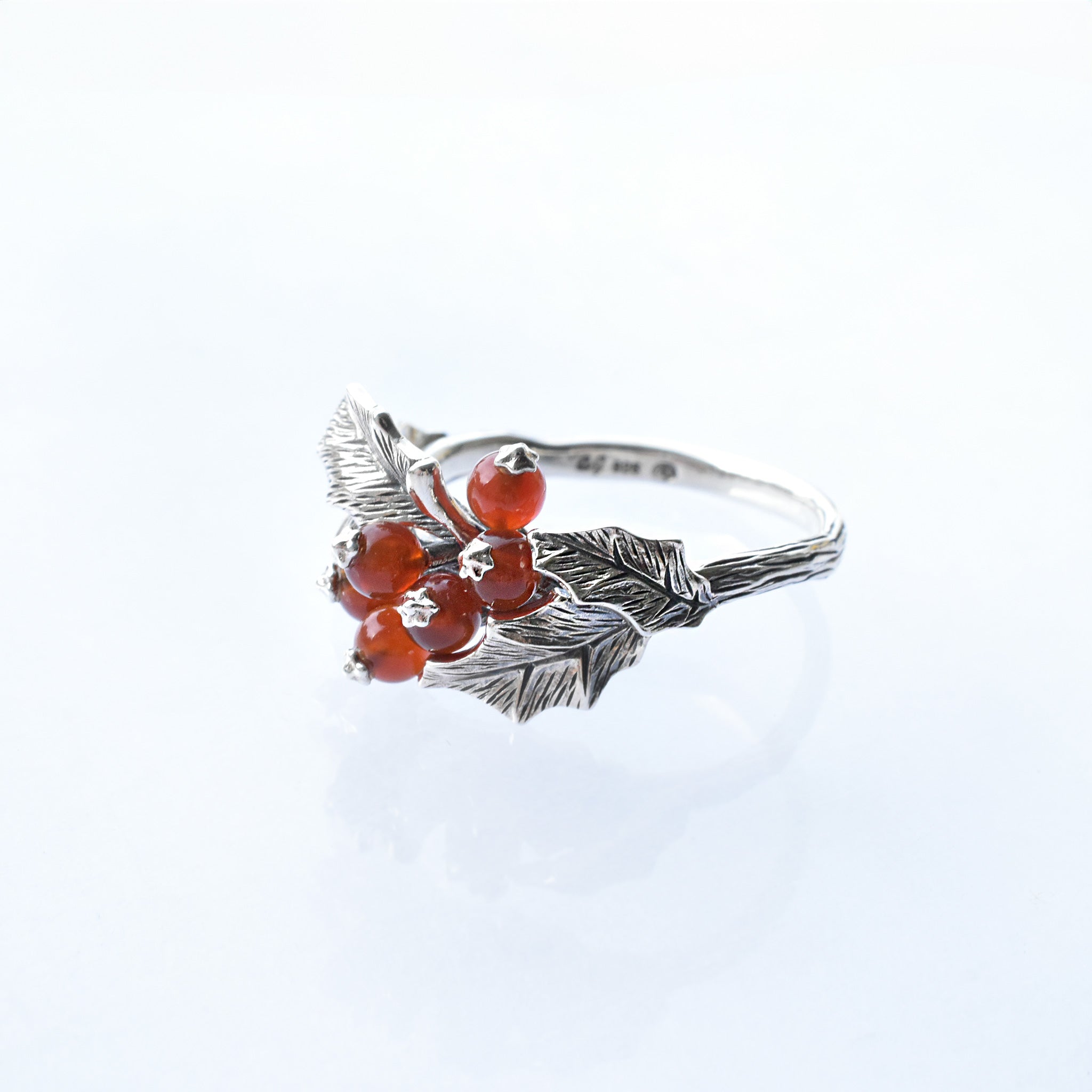 カーネリアン シルバーリング(木の実モチーフ)《25V03805》