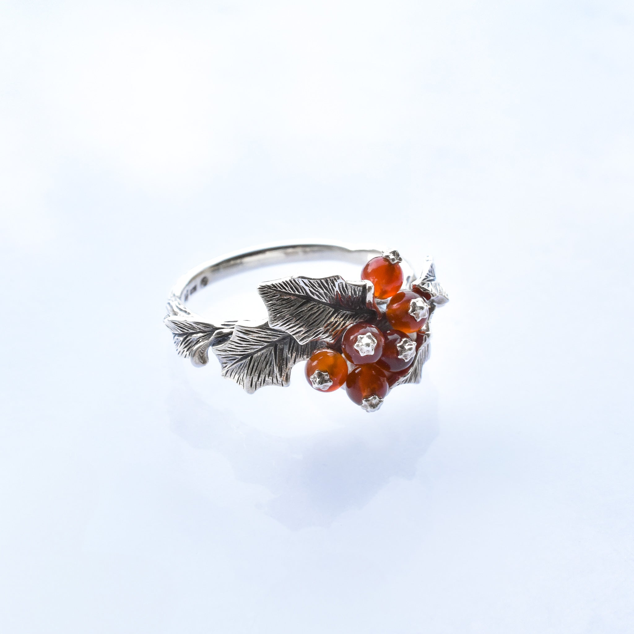カーネリアン シルバーリング(木の実モチーフ)《25V03805》