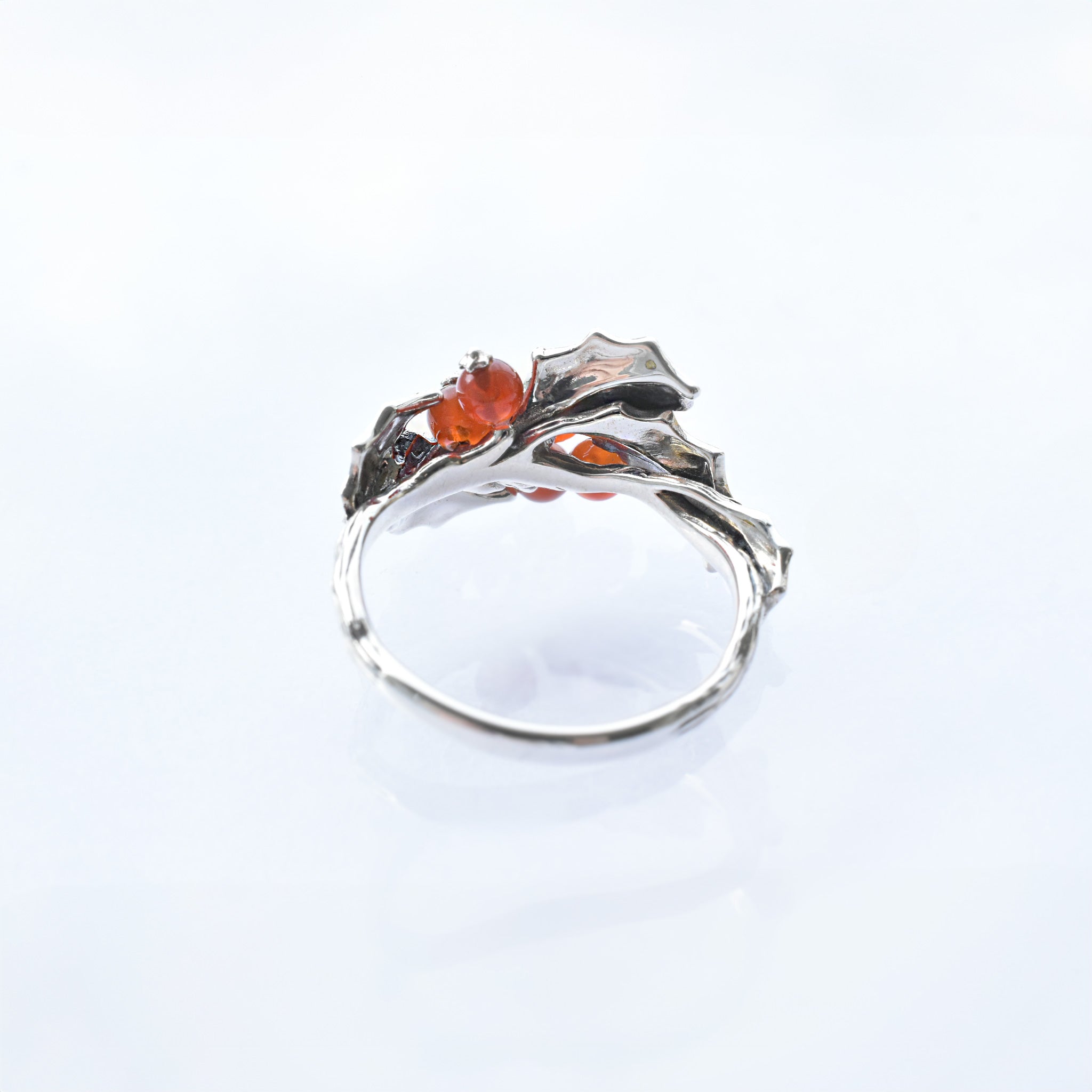カーネリアン シルバーリング(木の実モチーフ)《25V03805》