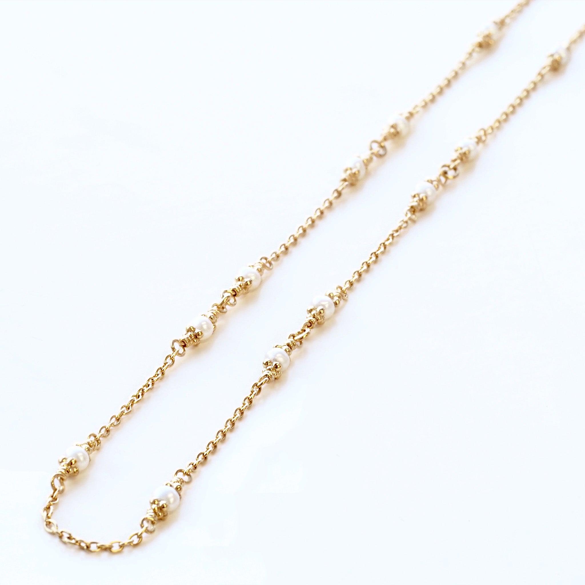 パール シルバーネックレス(淡水真珠/ロング/60cm/6月誕生石)《25V03808》