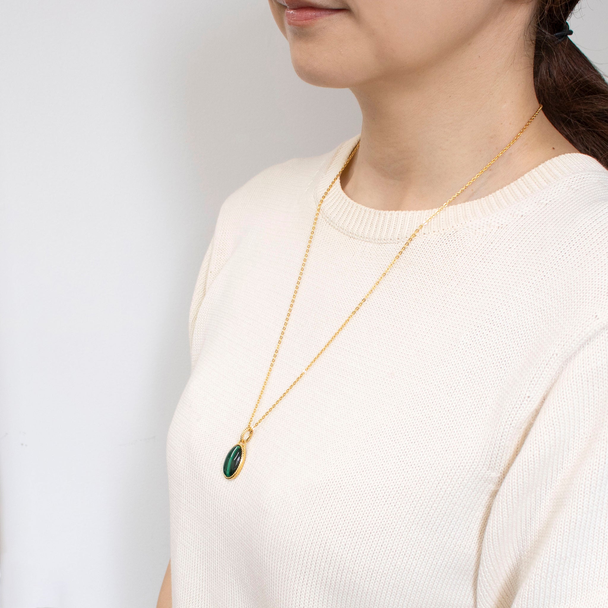 マラカイト シルバーネックレス(ロング/60cm)《25V03810》