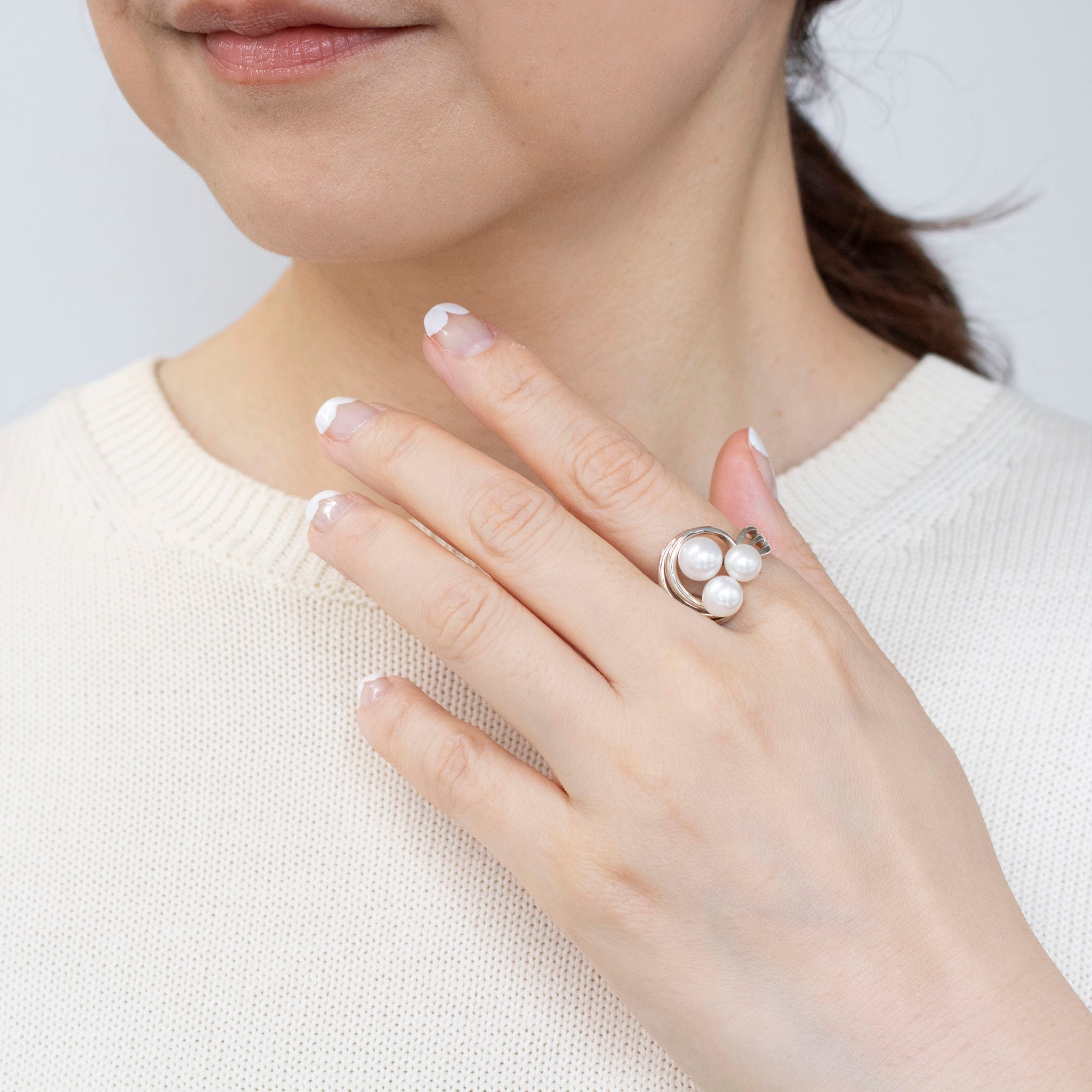 パール シルバーリング(淡水真珠/6月誕生石)《25V03811》