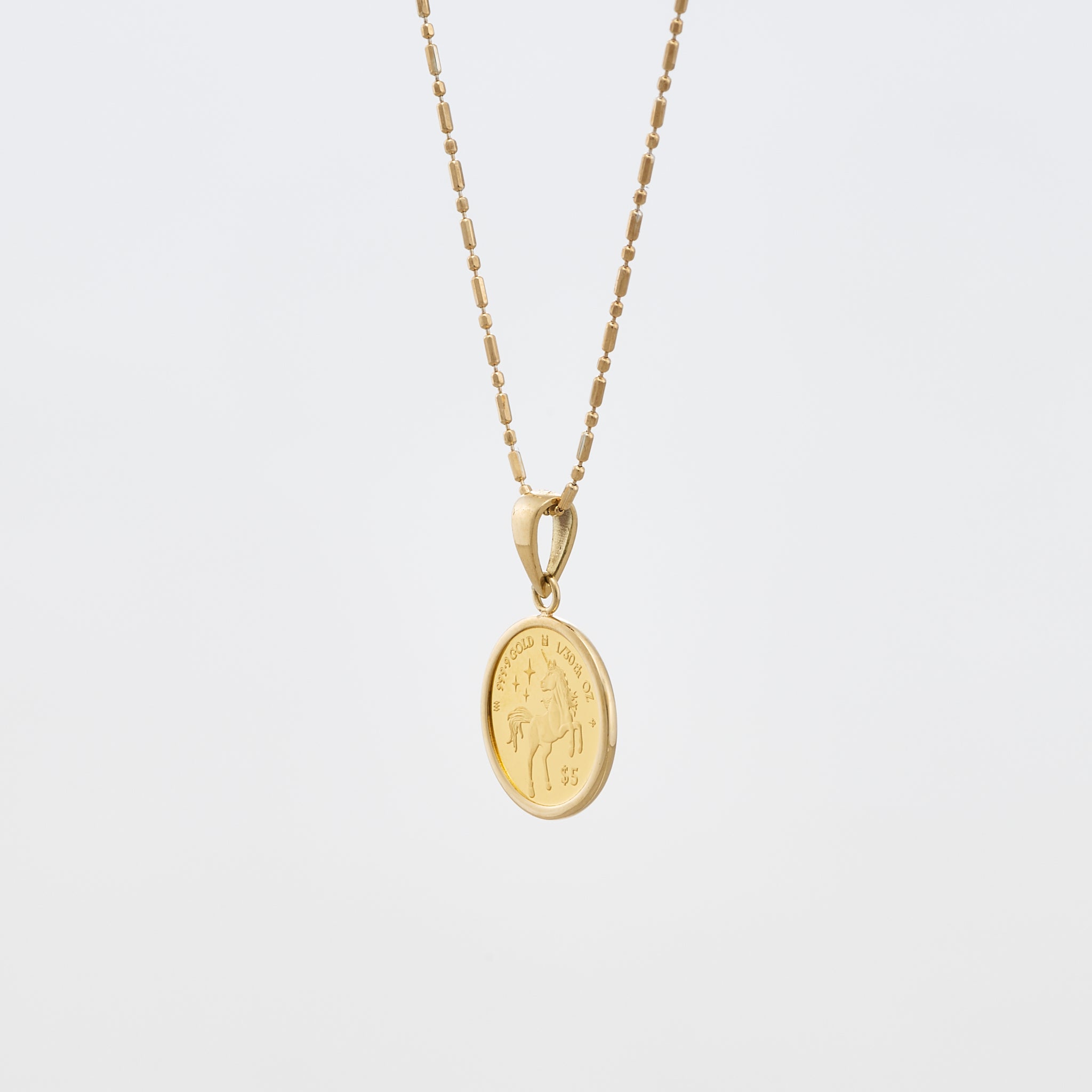 K24/K18ペンダント(純金/コイン/ユニコーンモチーフ/1/30oz)《25V04002》
