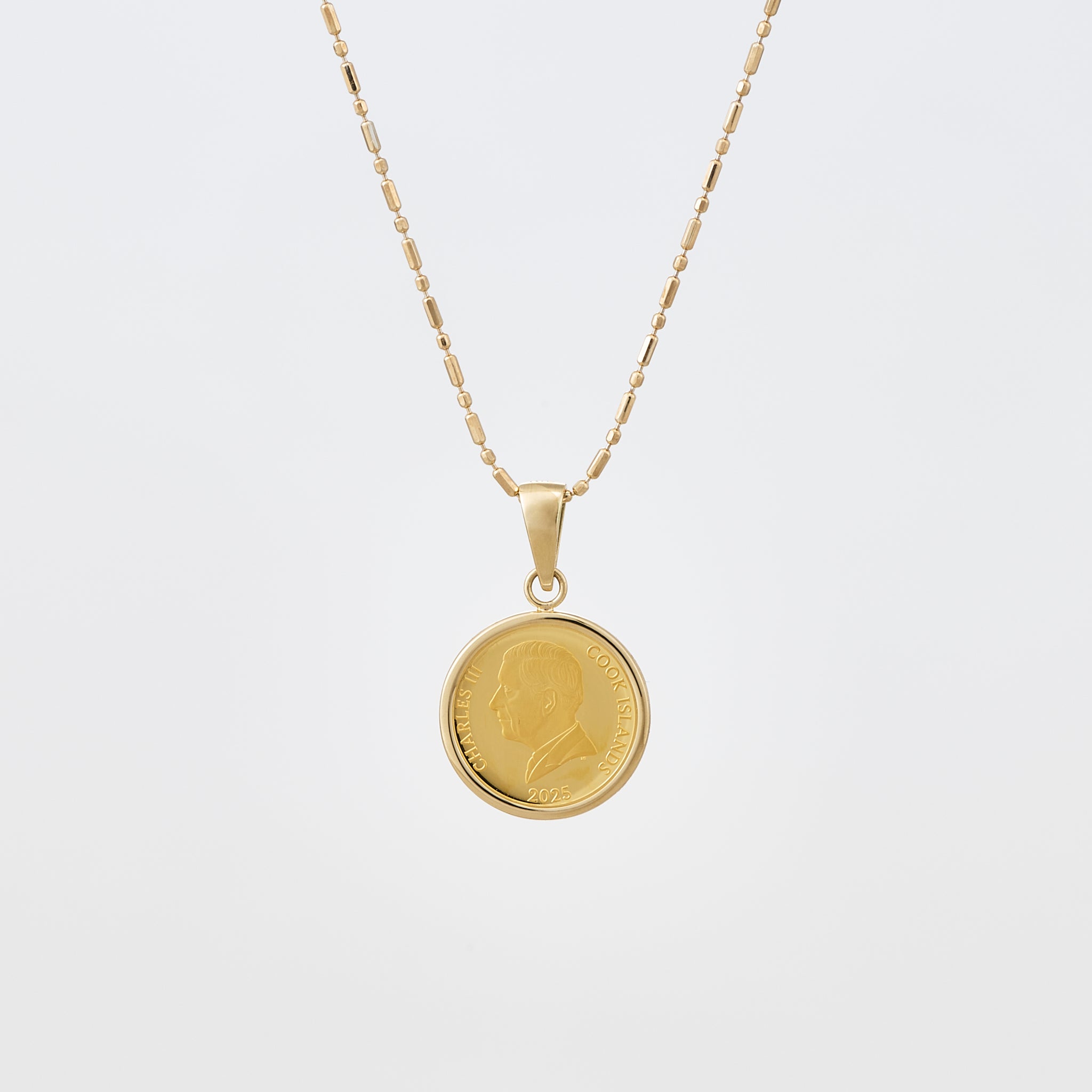 K24/K18ペンダント(純金/コイン/テディベアモチーフ/1/30oz)《25V04003》