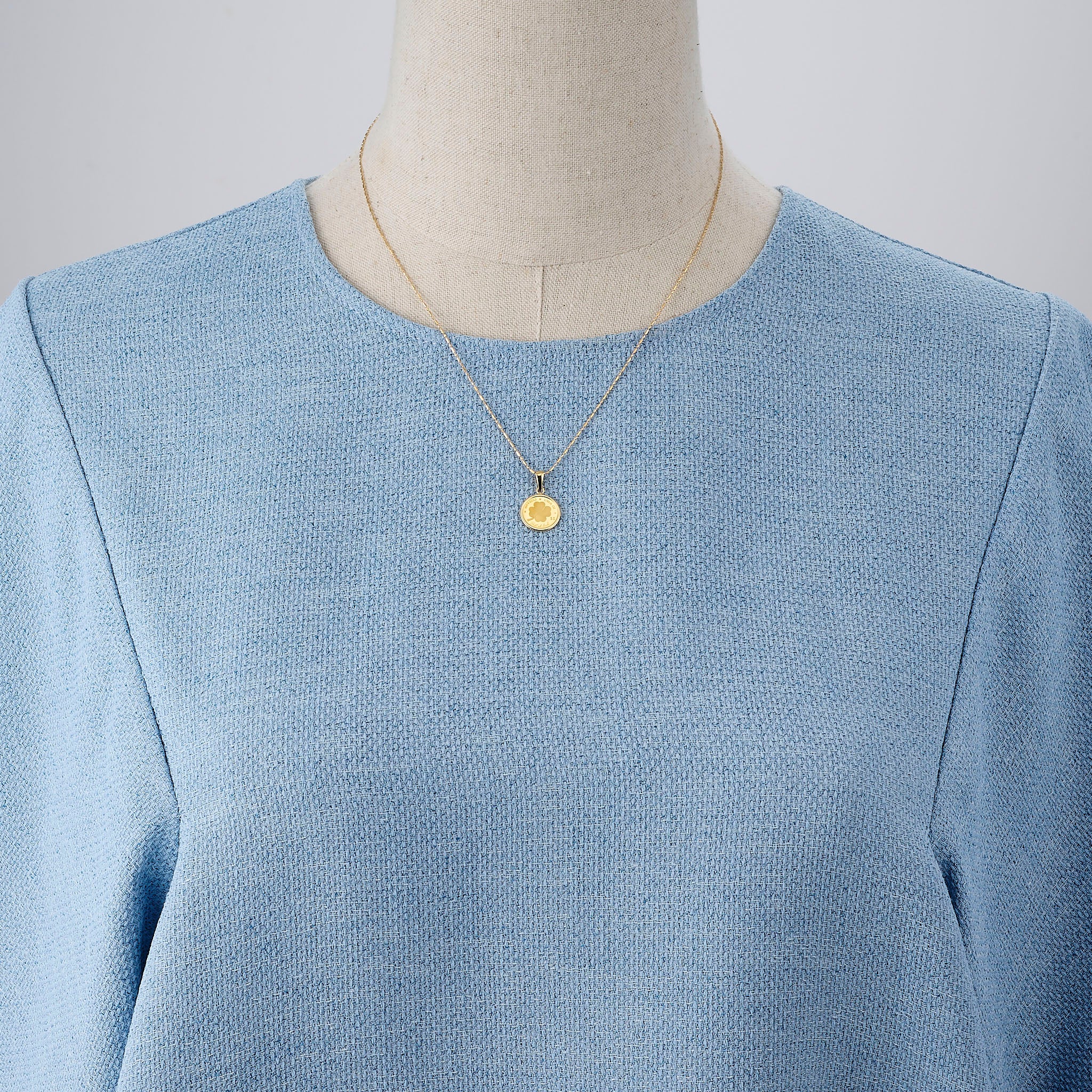 K24/K18ペンダント(純金/コイン/クローバーモチーフ/1/30oz)《25V04004》