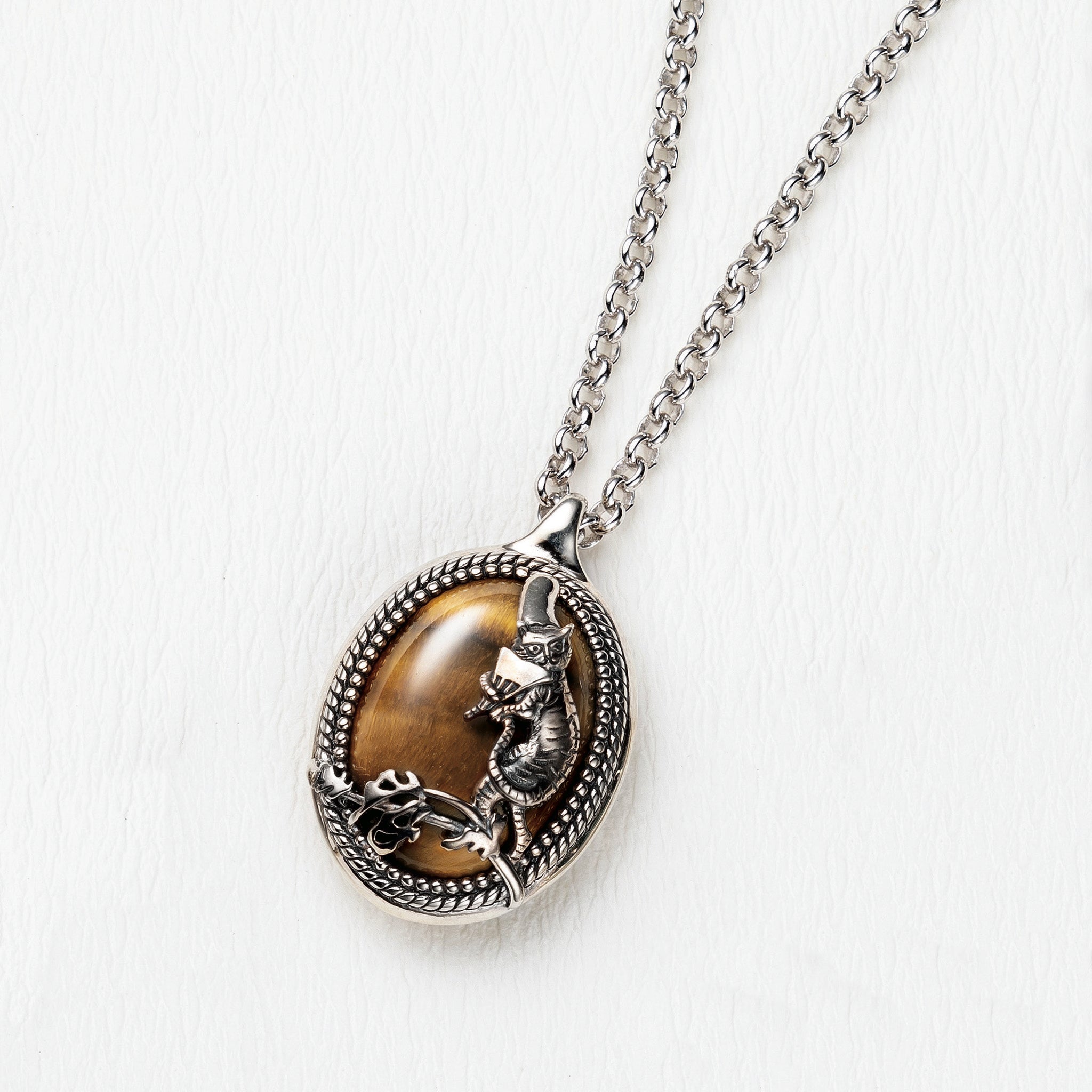 タイガーアイ シルバーネックレス(鳥獣戯画)《25V04802》 | 京セラ