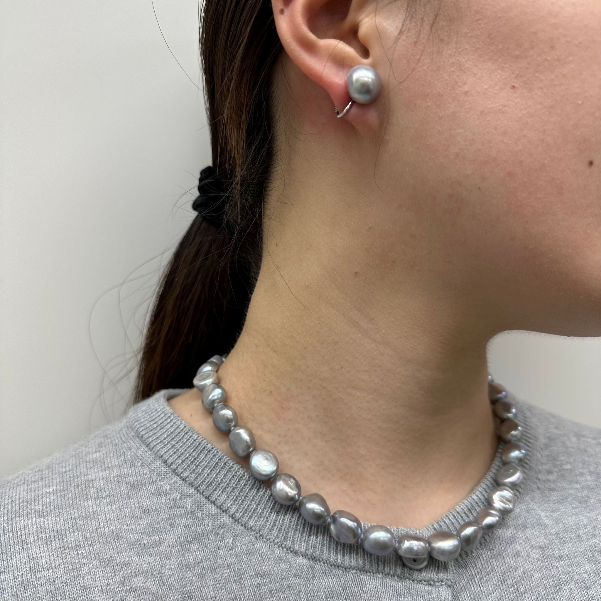 パール ネックレス＆イヤリング(淡水真珠/2点セット/6月誕生石)《25V04804》