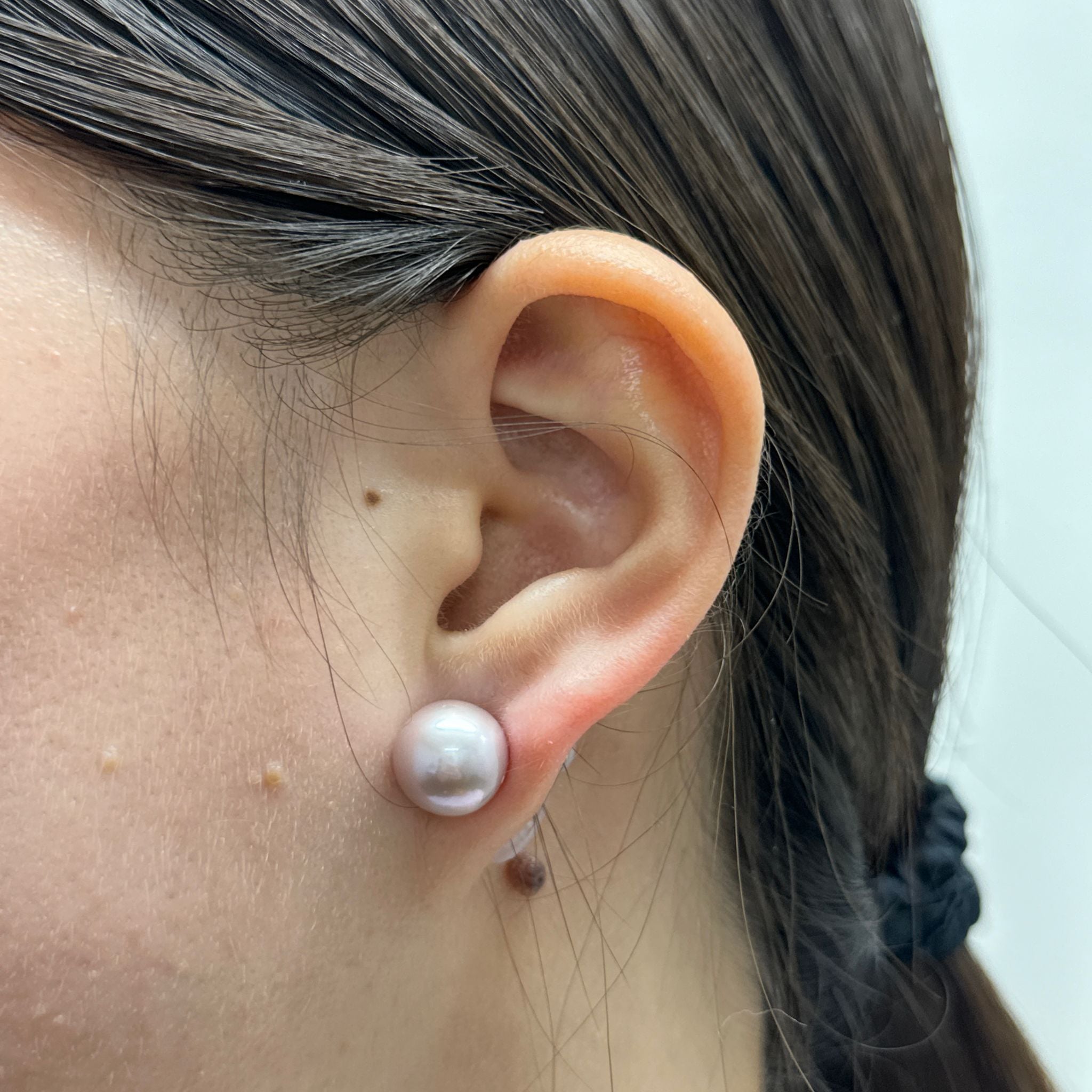 パール プラチナピアス(淡水真珠/11mm/ピンクパープル系/6月誕生石)《26A00204》