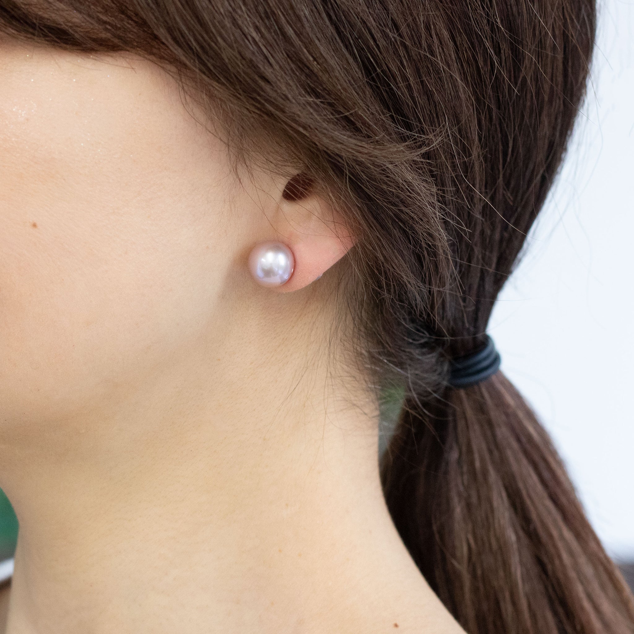 パール プラチナピアス(淡水真珠/11mm/ピンクパープル系/6月誕生石)《26A00204》